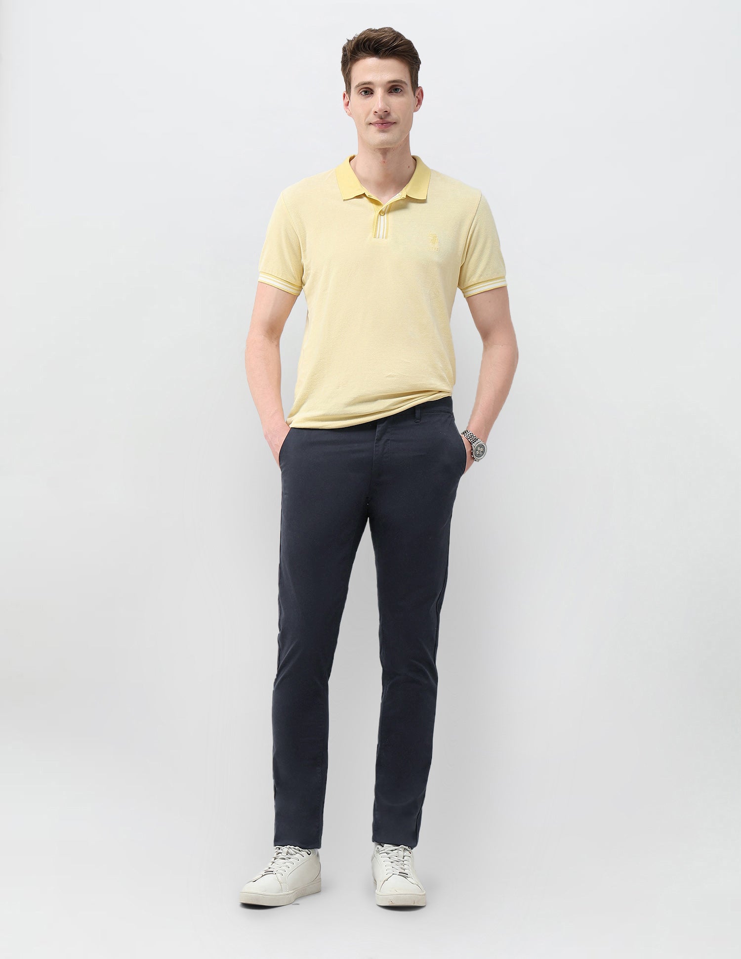 Austin Slim Fit Satin Trousers Navy - U.S. Polo Assn. India | Large