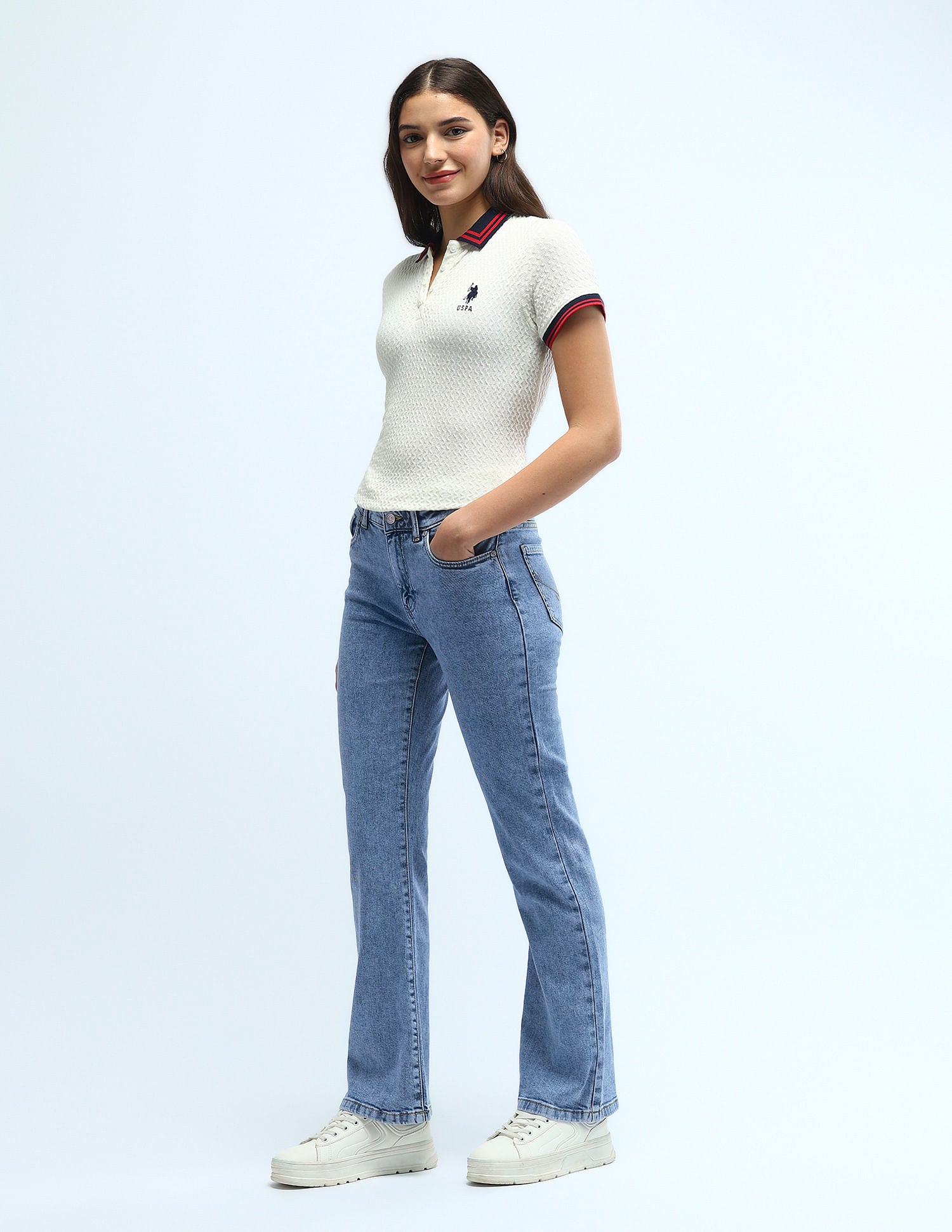 Mid Rise Skinny Bootcut Jeans Blue - U.S. Polo Assn. India | Large