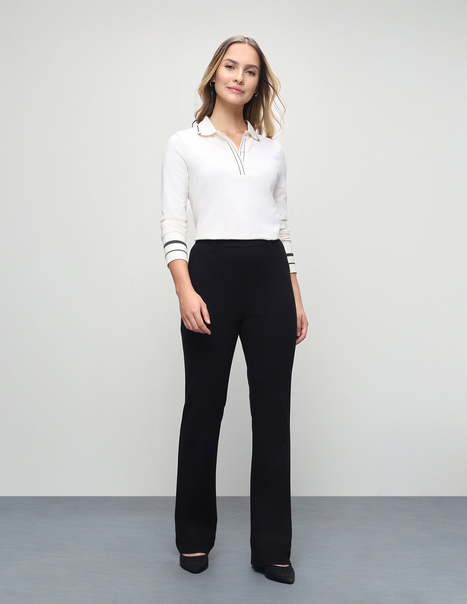 Solid Flared Fit Trouser Black - U.S. Polo Assn. India | Large