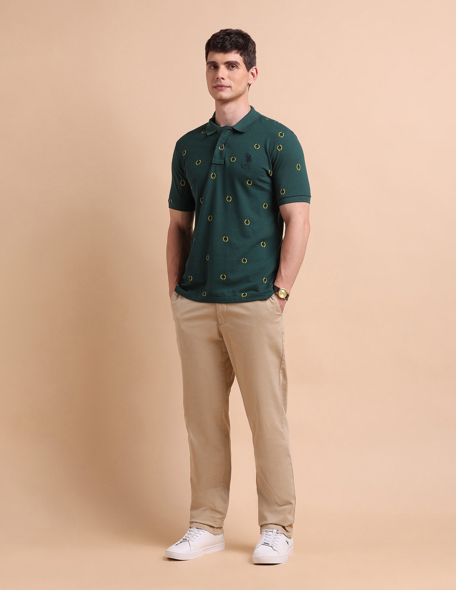 Heritage Print Polo Shirt Dark Green - U.S. POLO ASSN. | Large