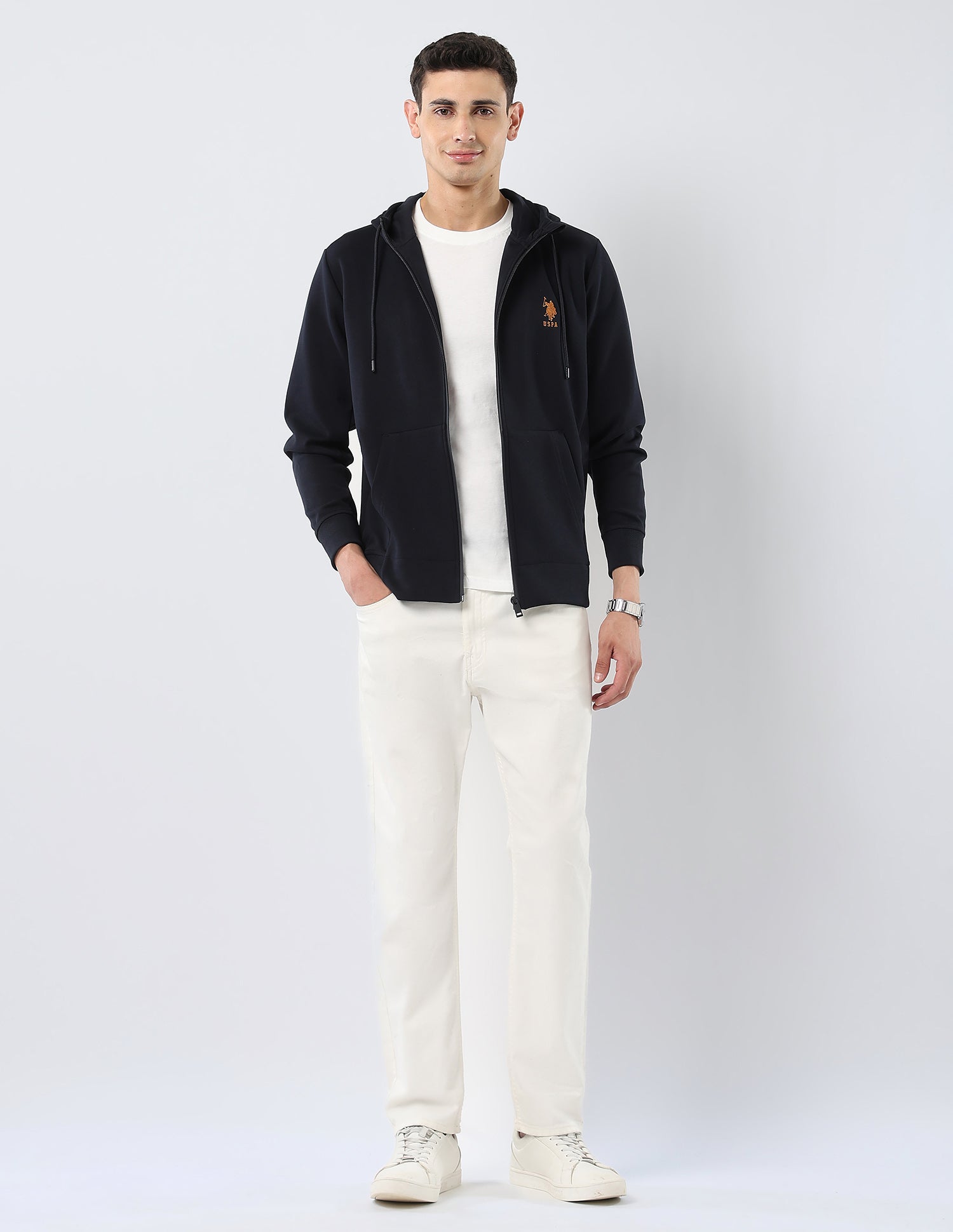 Solid Regular Fit Sweatshirt Navy - U.S. POLO ASSN. | Large