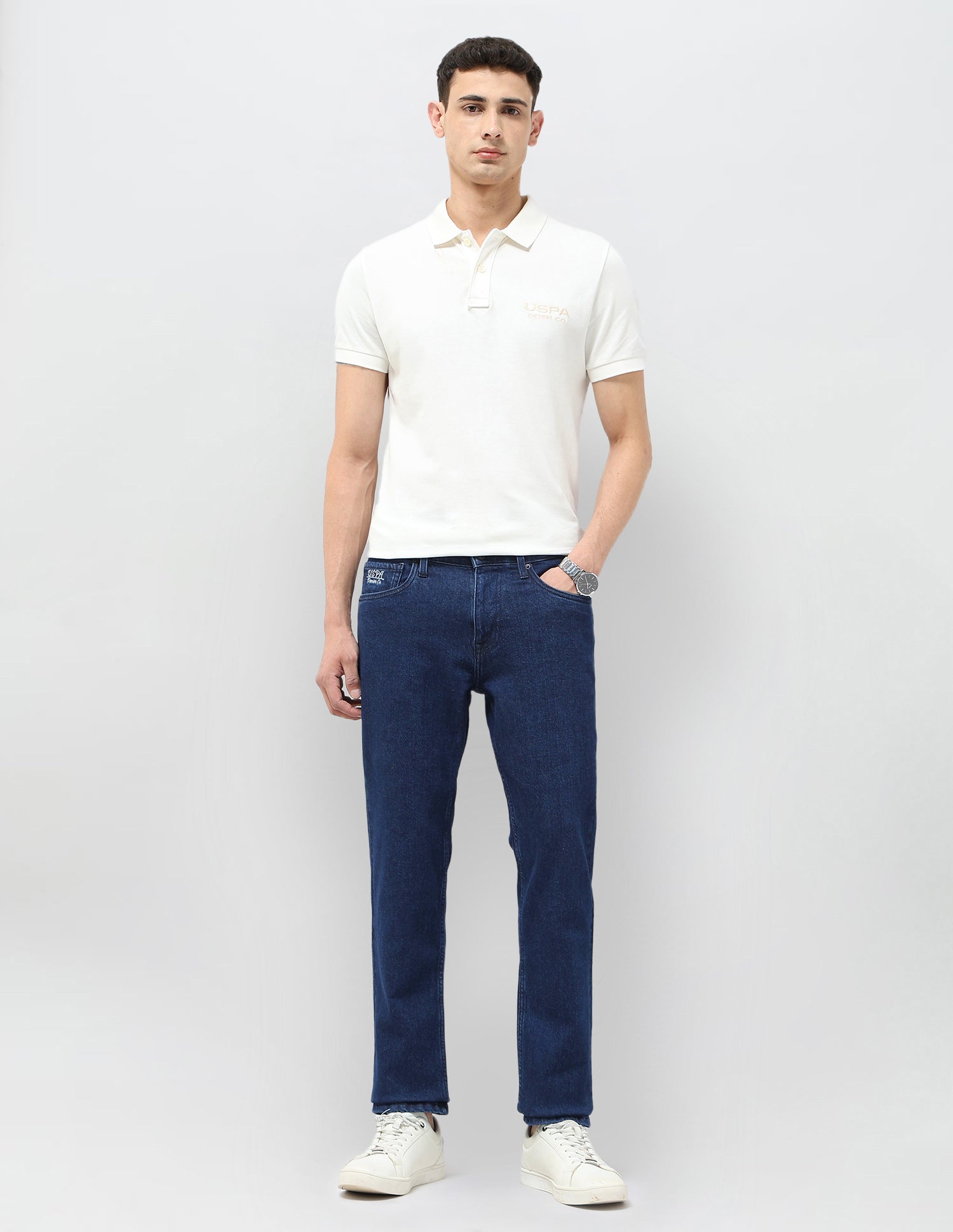 Brandon Slim Tapered Fit Blue Jeans Dark Blue - U.S. POLO ASSN. | Large