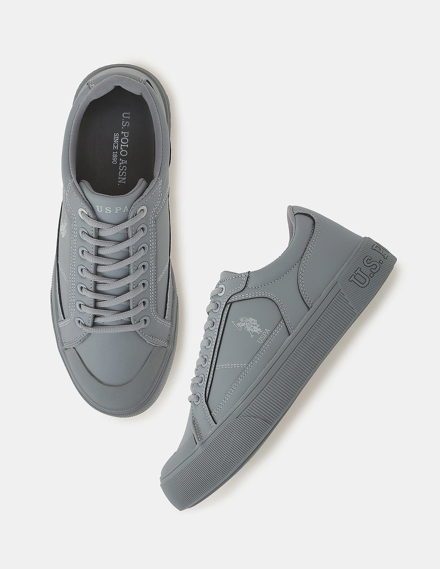Men Ruben 2.0 Round Toe Sneakers Grey - U.S. Polo Assn. India | Large