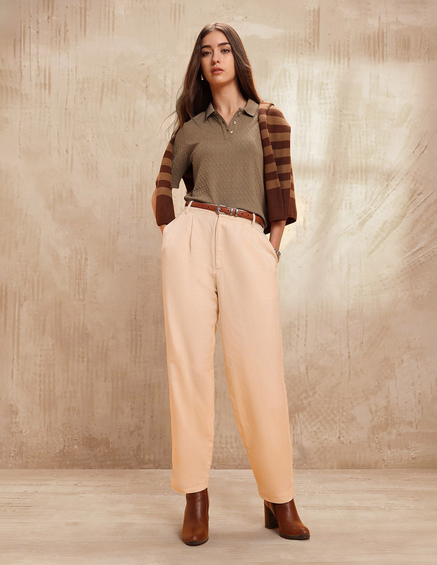 Polo With Elbow Sleeves And  Embelished Buttons Dark Brown - U.S. POLO ASSN. | Large