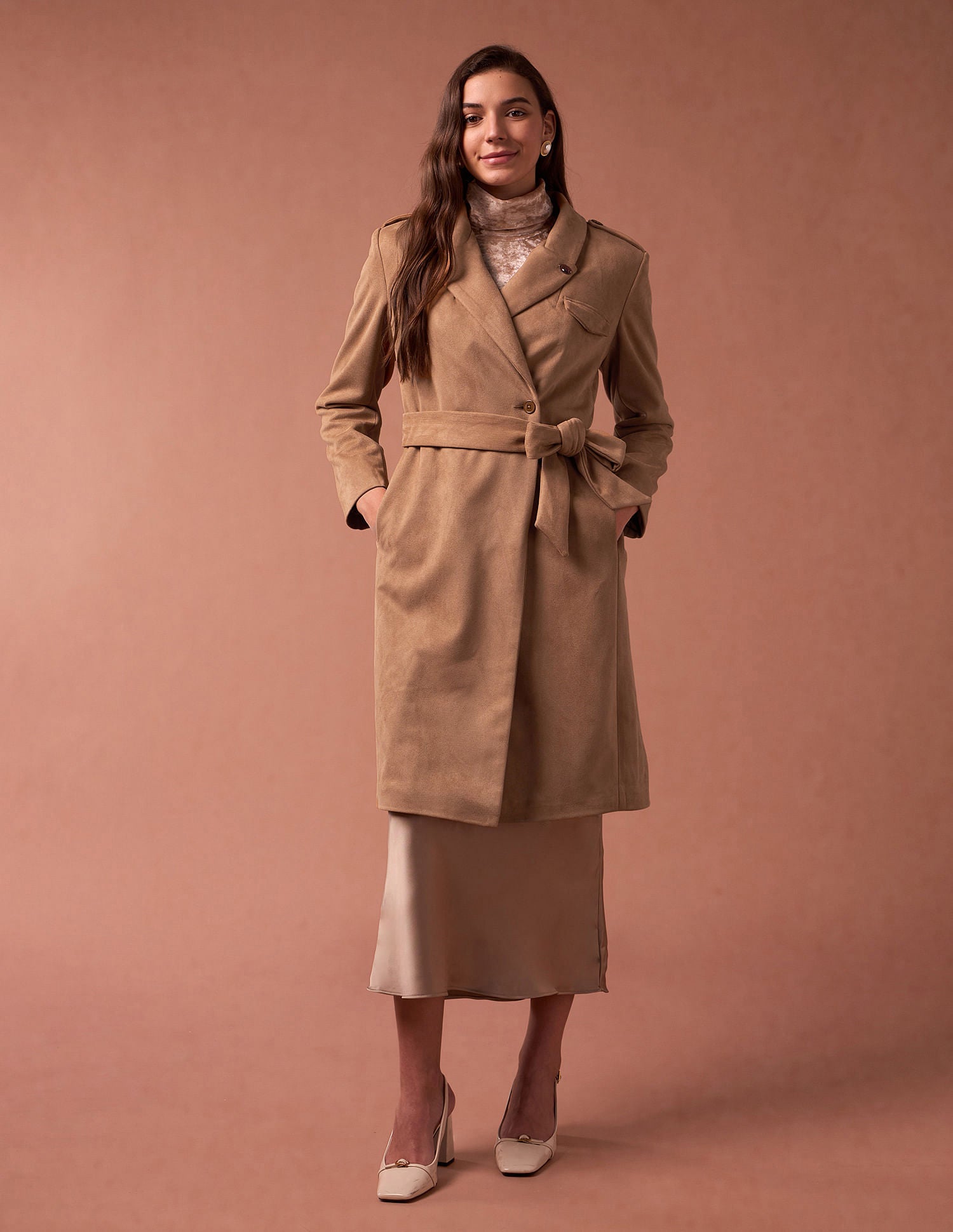 Longline Lapel Collar Jacket Khaki - U.S. POLO ASSN. | Large