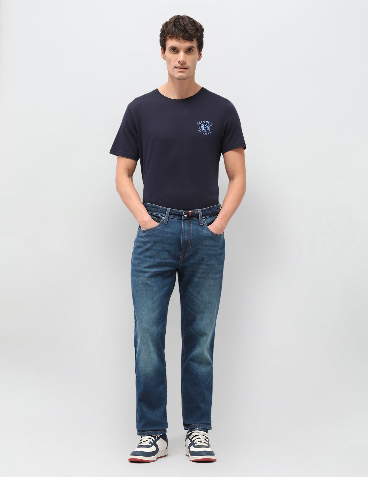 Solid Slim Fit Jeans Blue - U.S. Polo Assn. India | Large