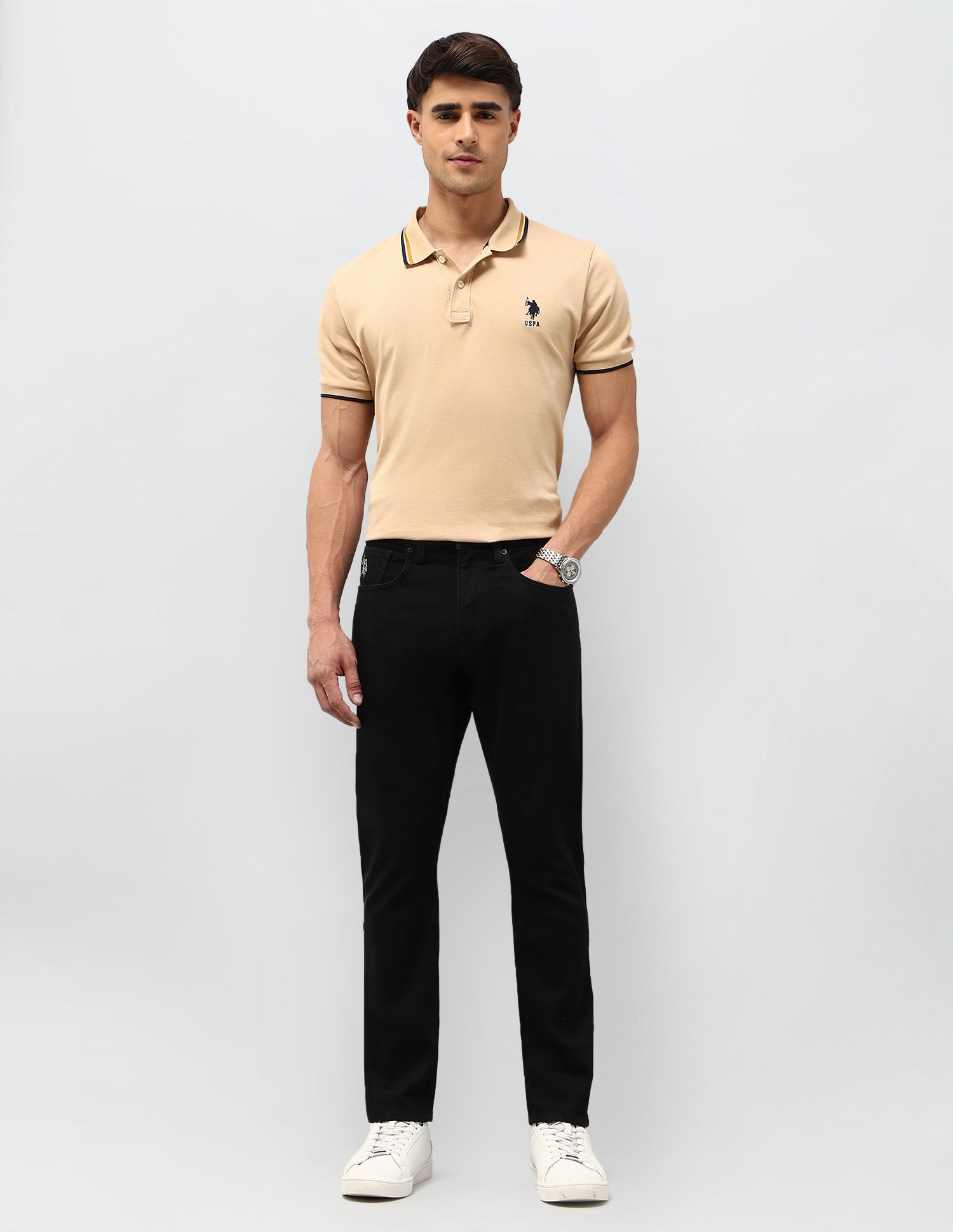 Henry Tapered Fit Black Jeans Black - U.S. POLO ASSN. | Large