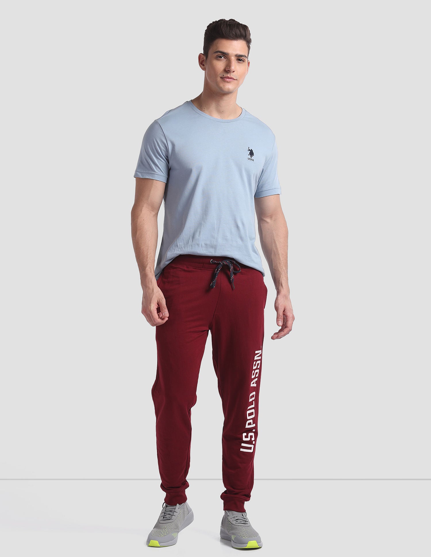 Comfort Fit Solid I675 Joggers - Pack Of 1 Maroon - U.S. POLO ASSN. | Large