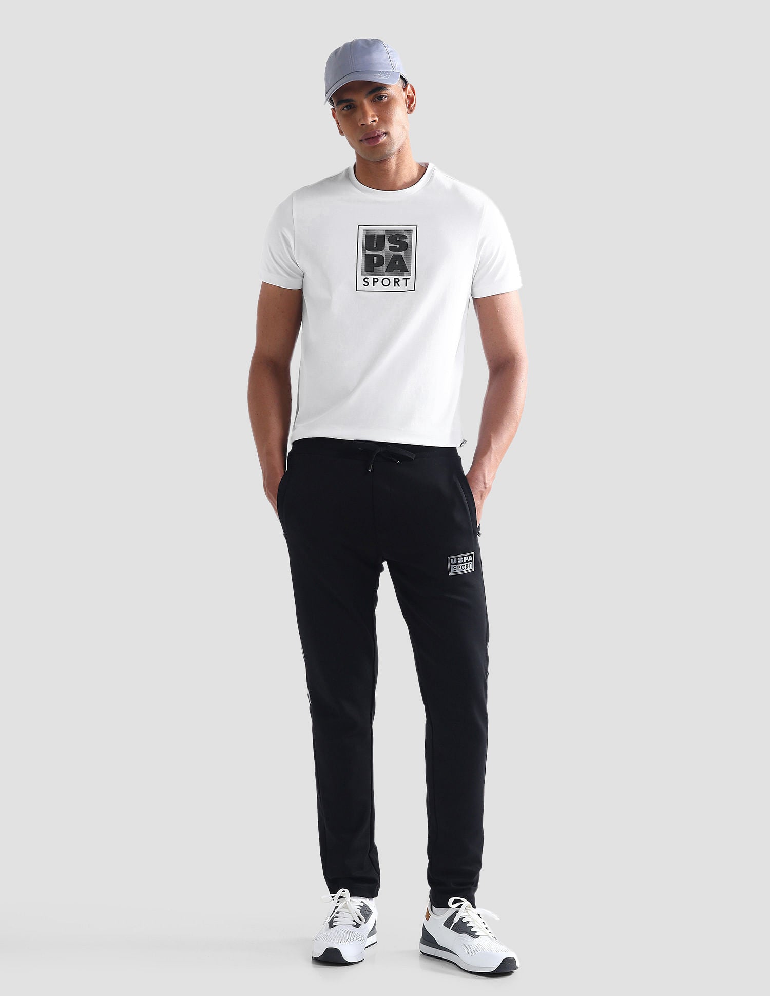 Brand Print Cotton Blend T-Shirt White - U.S. Polo Assn. India | Large