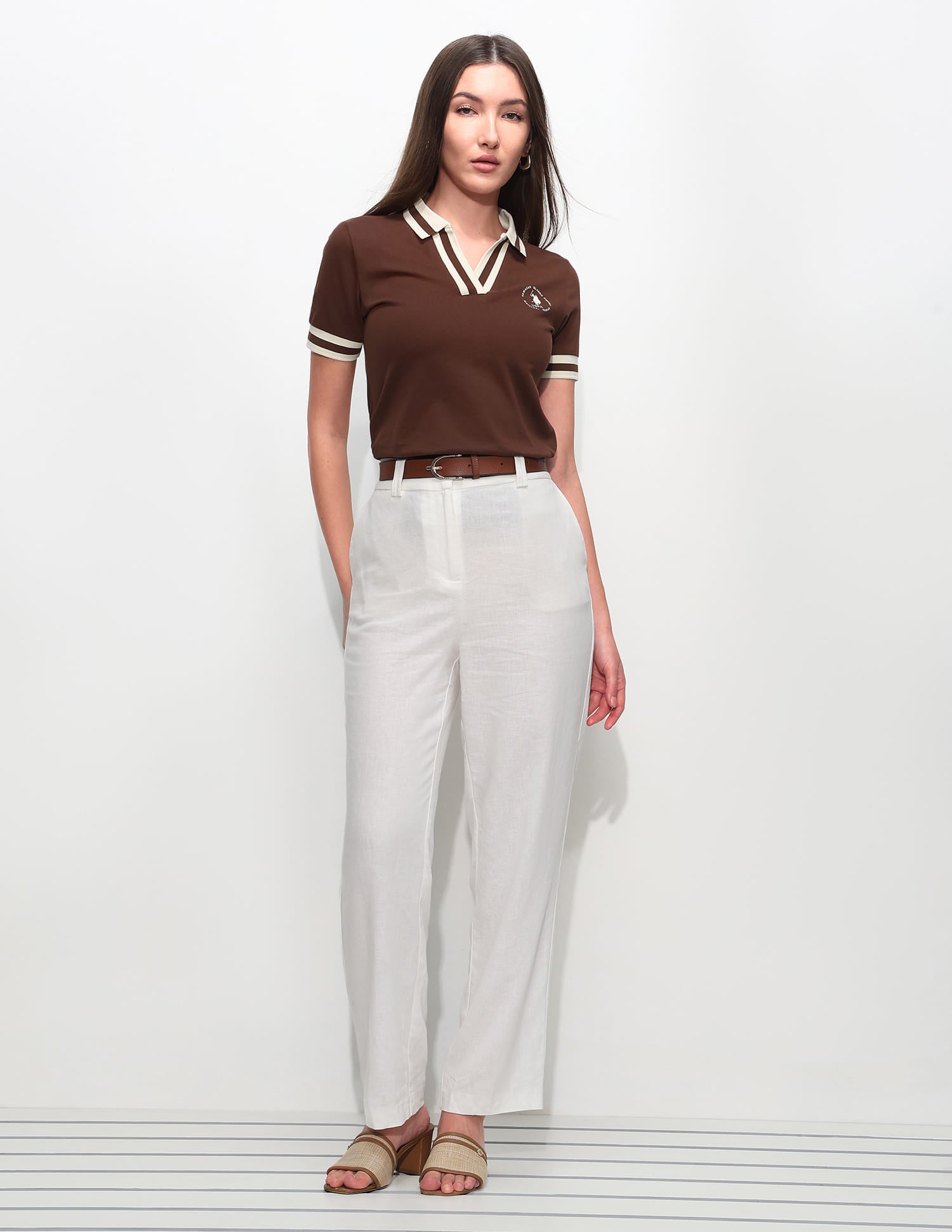 Regular Fit Solid Polo Shirt Light Brown - U.S. Polo Assn. India | Large