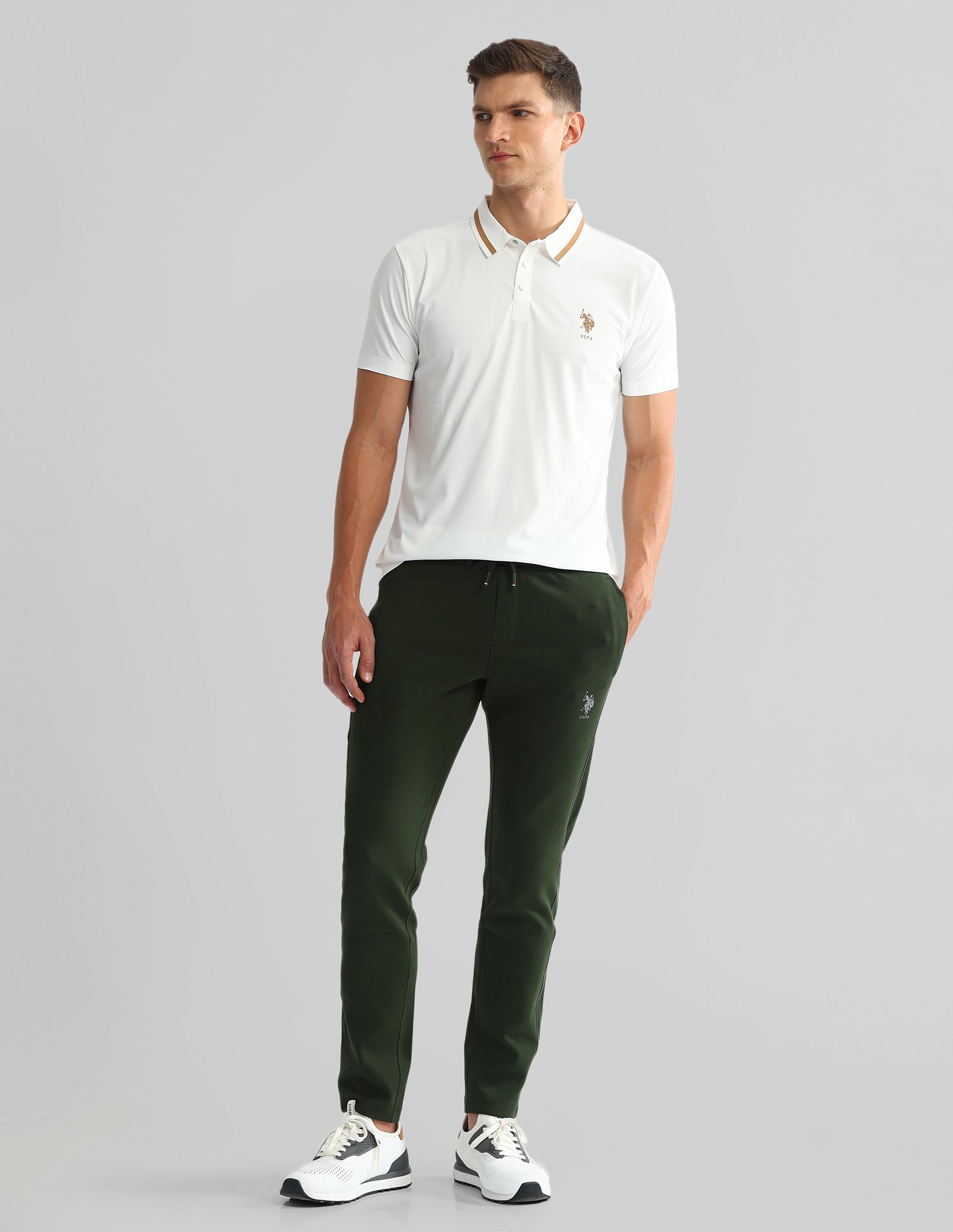 Solid Slim Polo Shirt Off White - U.S. Polo Assn. India | Large
