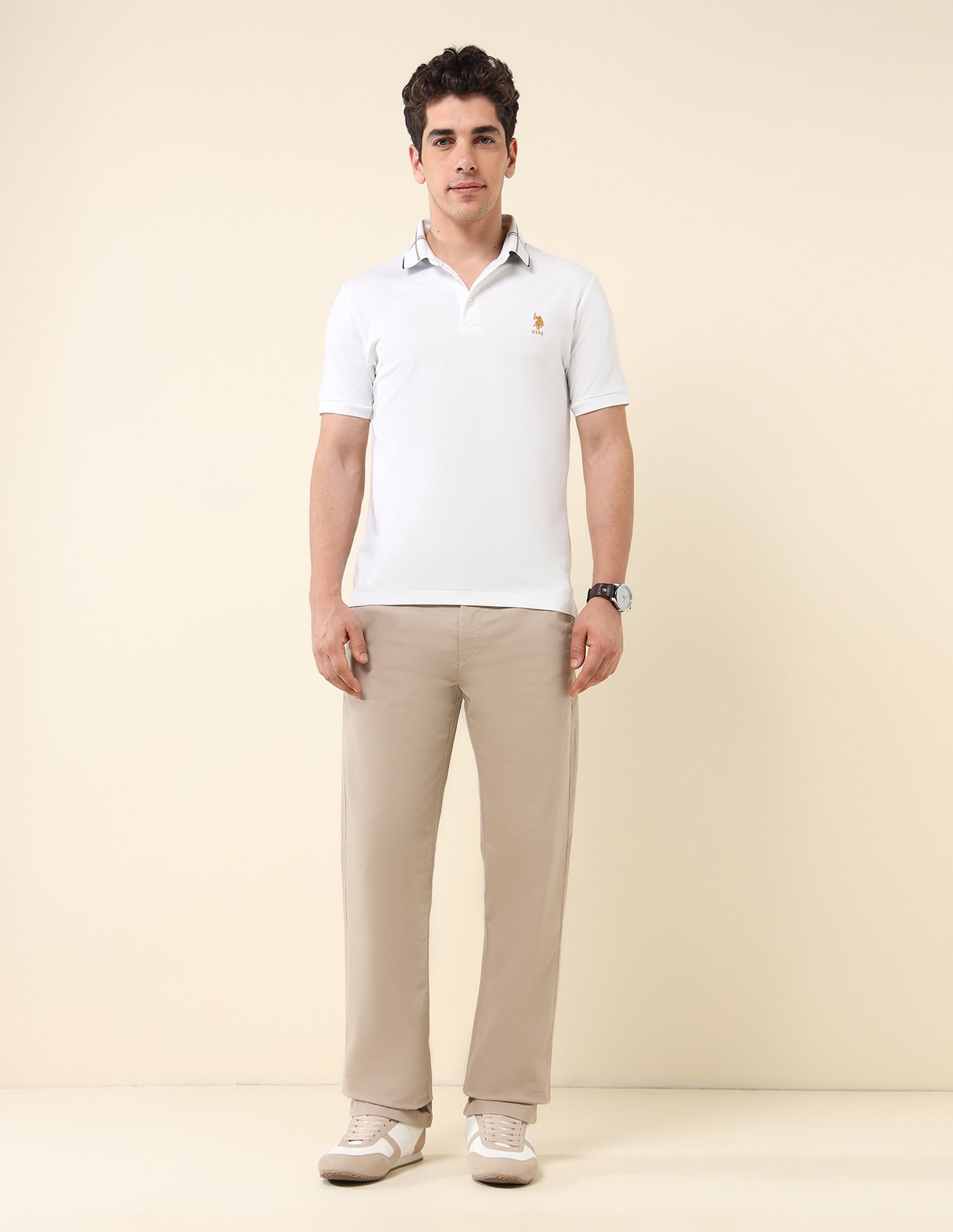 Solid Spring Fair Polo Shirt White - U.S. Polo Assn. India | Large