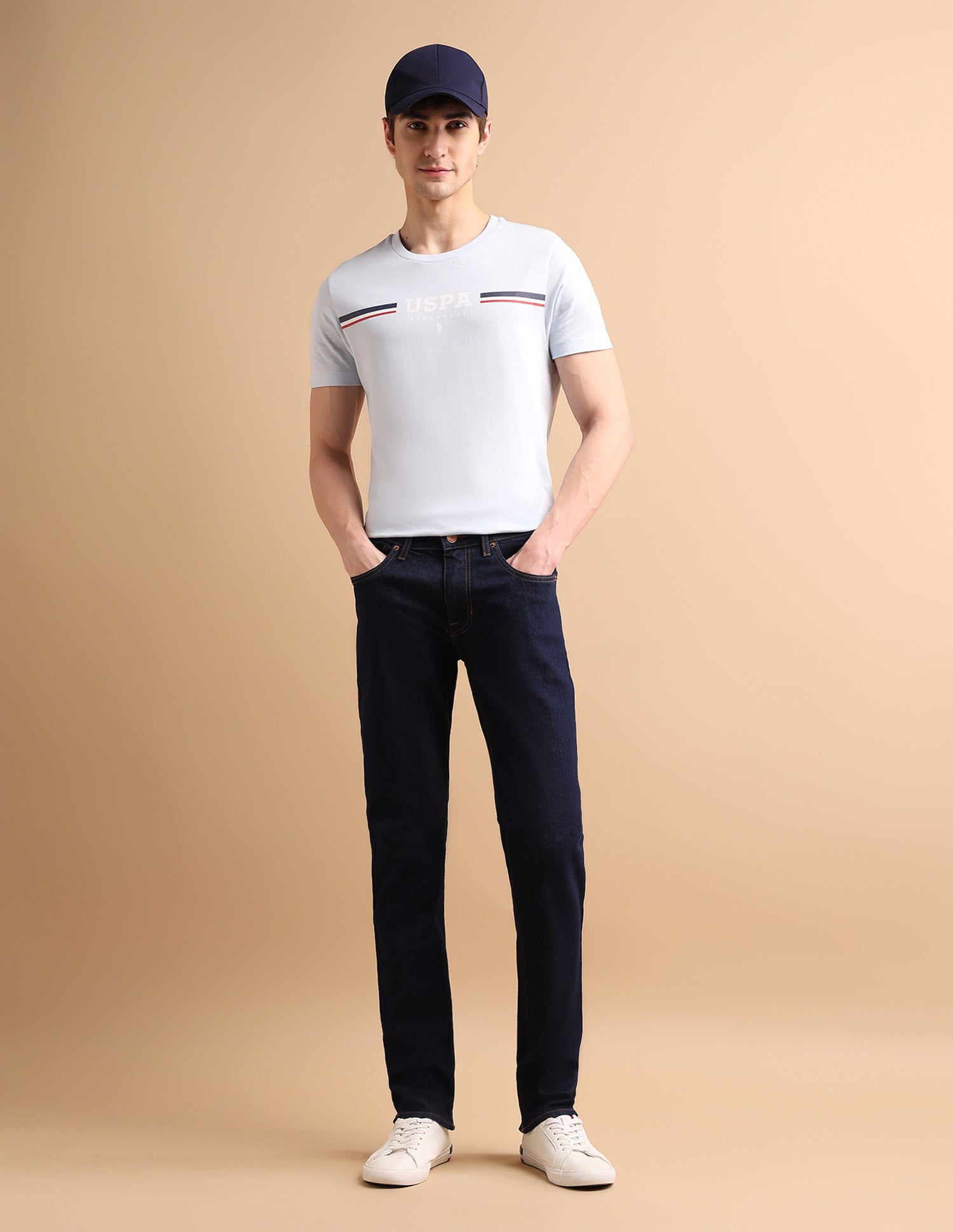 Brandon Slim Tapered Fit Blue Jeans Blue - U.S. POLO ASSN. | Large