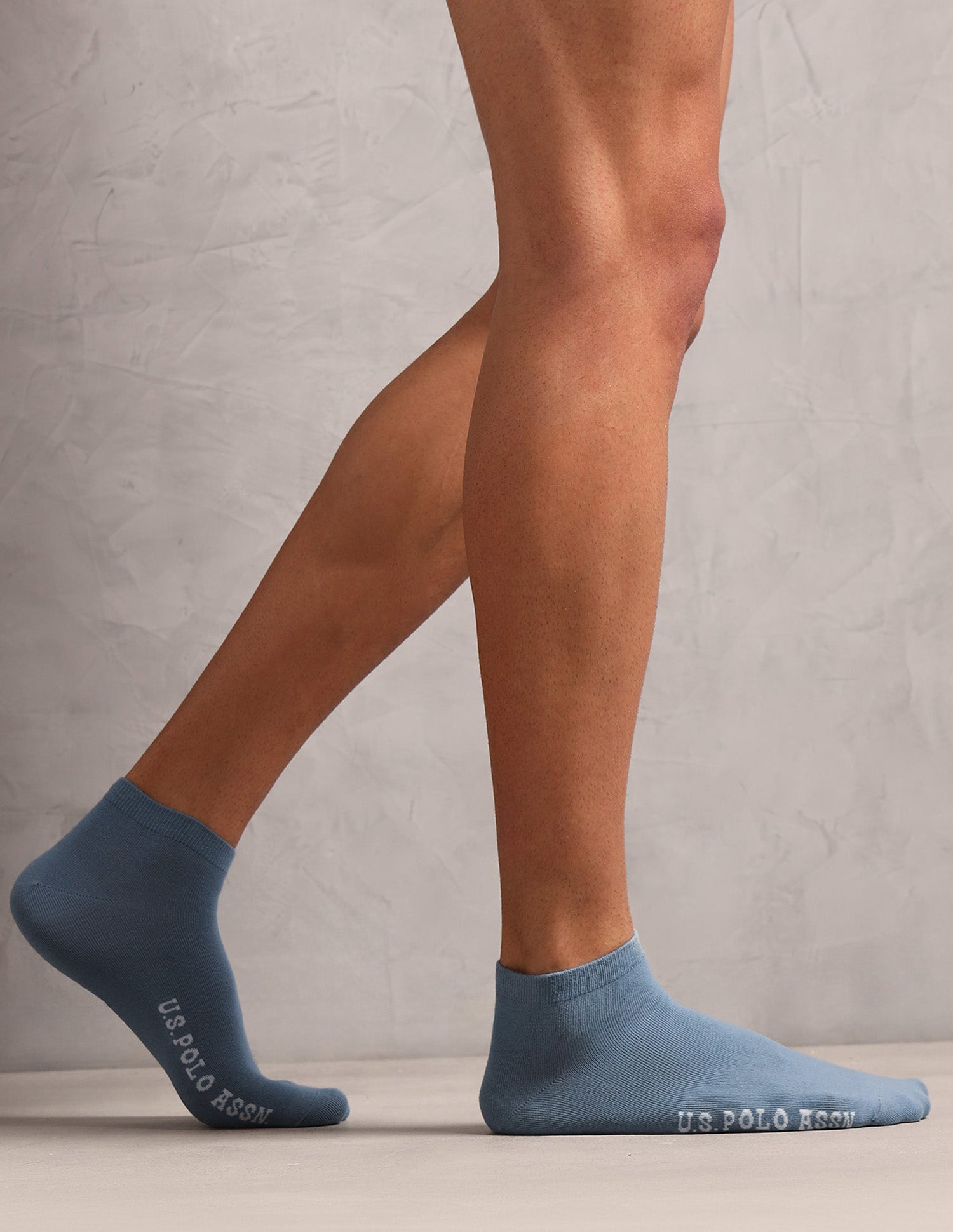 Cotton Stretch Ankle Length ES009 Socks - Pack Of 3 Spring Lake, Periscope, Navy - U.S. POLO ASSN. | Large