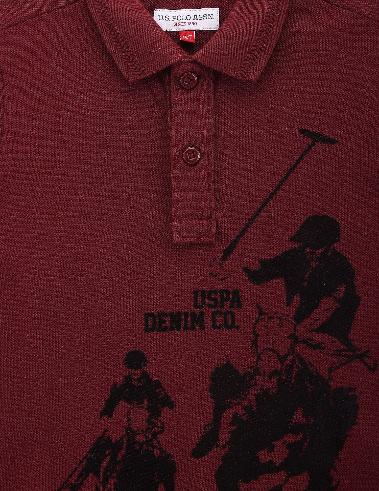 Boys Graphic Print Polo Shirt Wine - U.S. POLO ASSN. | Large
