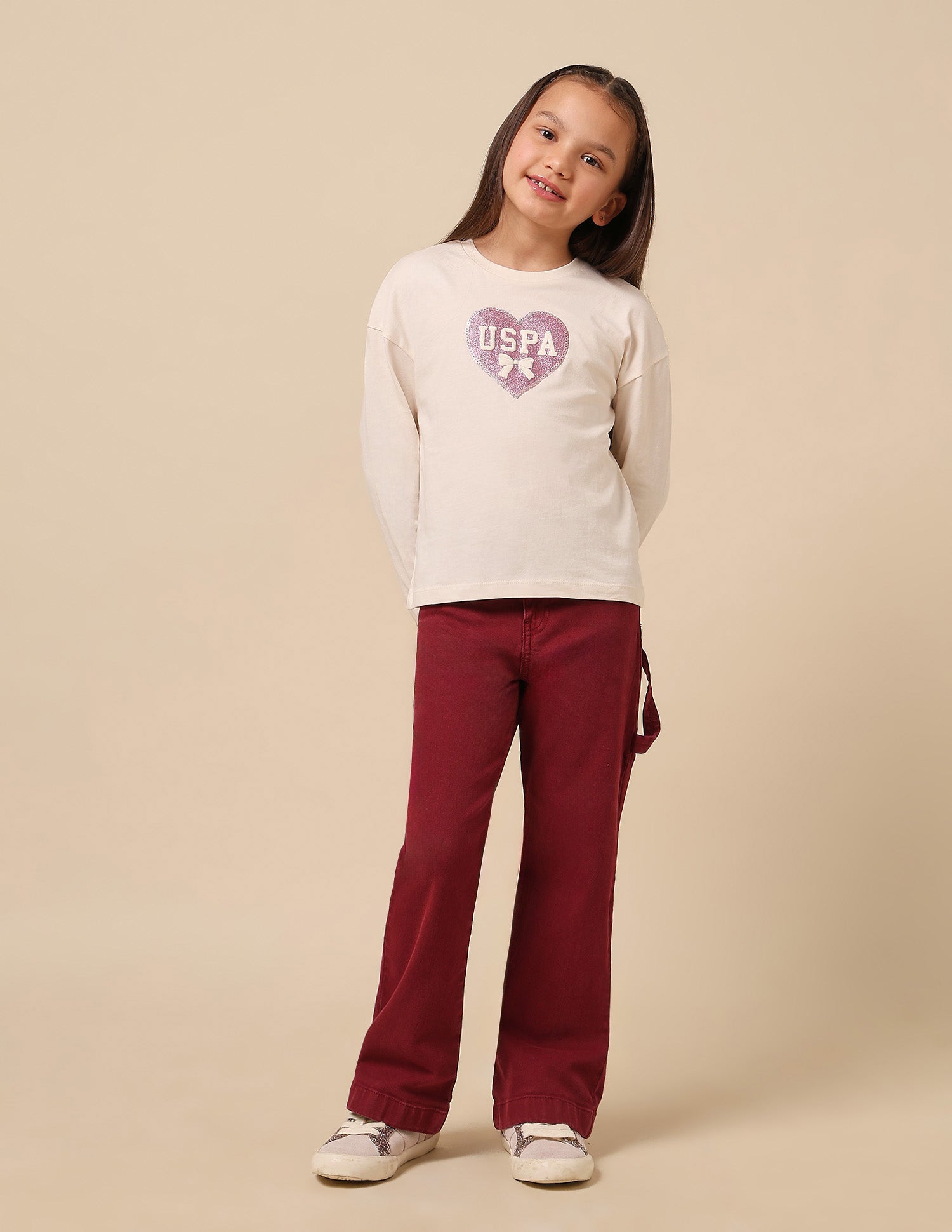 Girls Brand Printed Top Off White - U.S. POLO ASSN. | Large