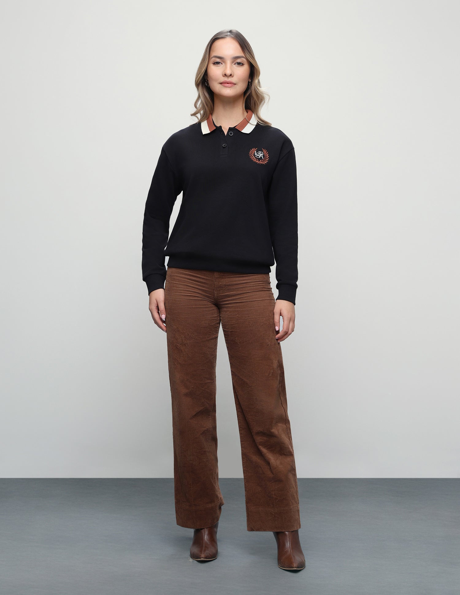 Solid Regular Fit Sweatshirt Black - U.S. Polo Assn. India | Large