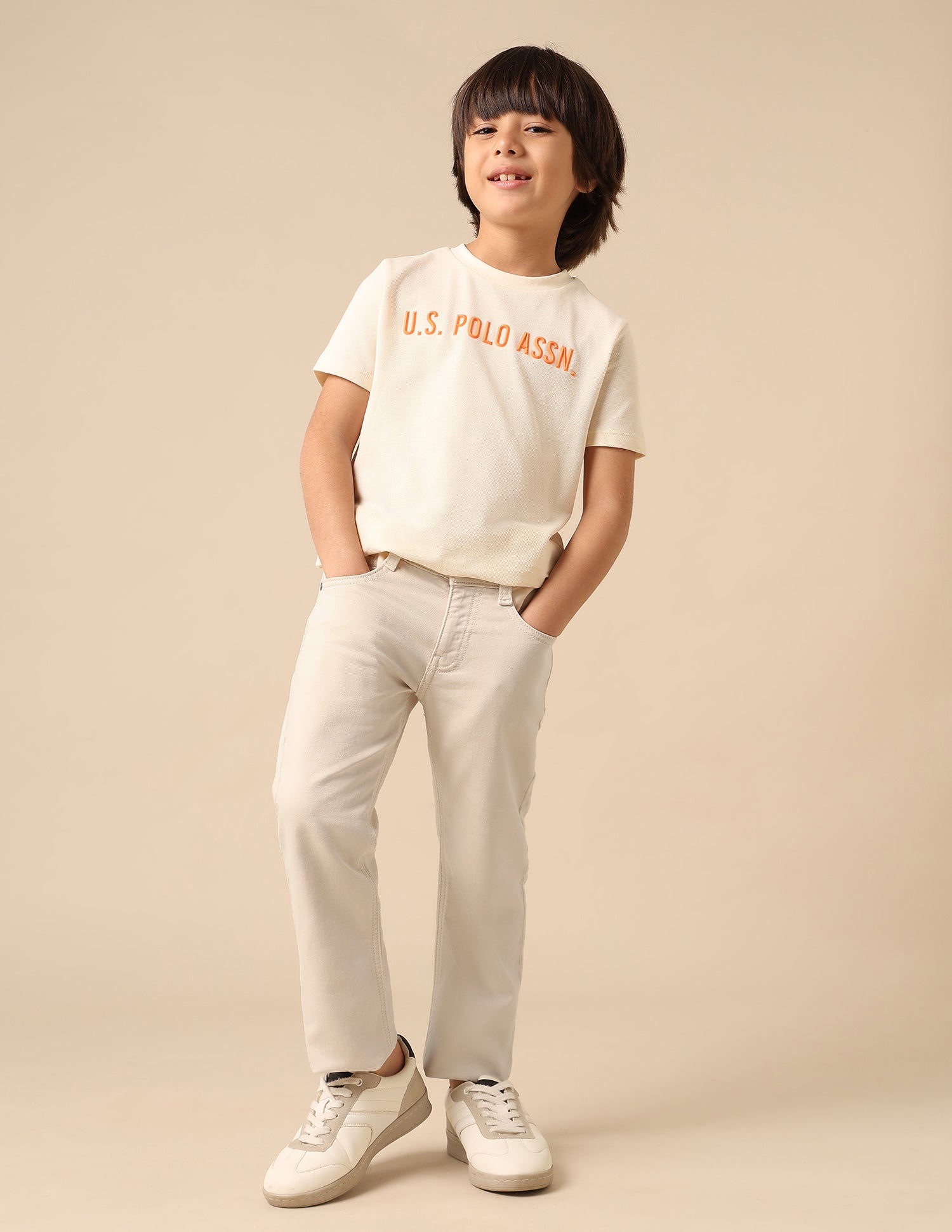 Boys Mid Rise Relaxed Fit Jeans White - U.S. POLO ASSN. | Large