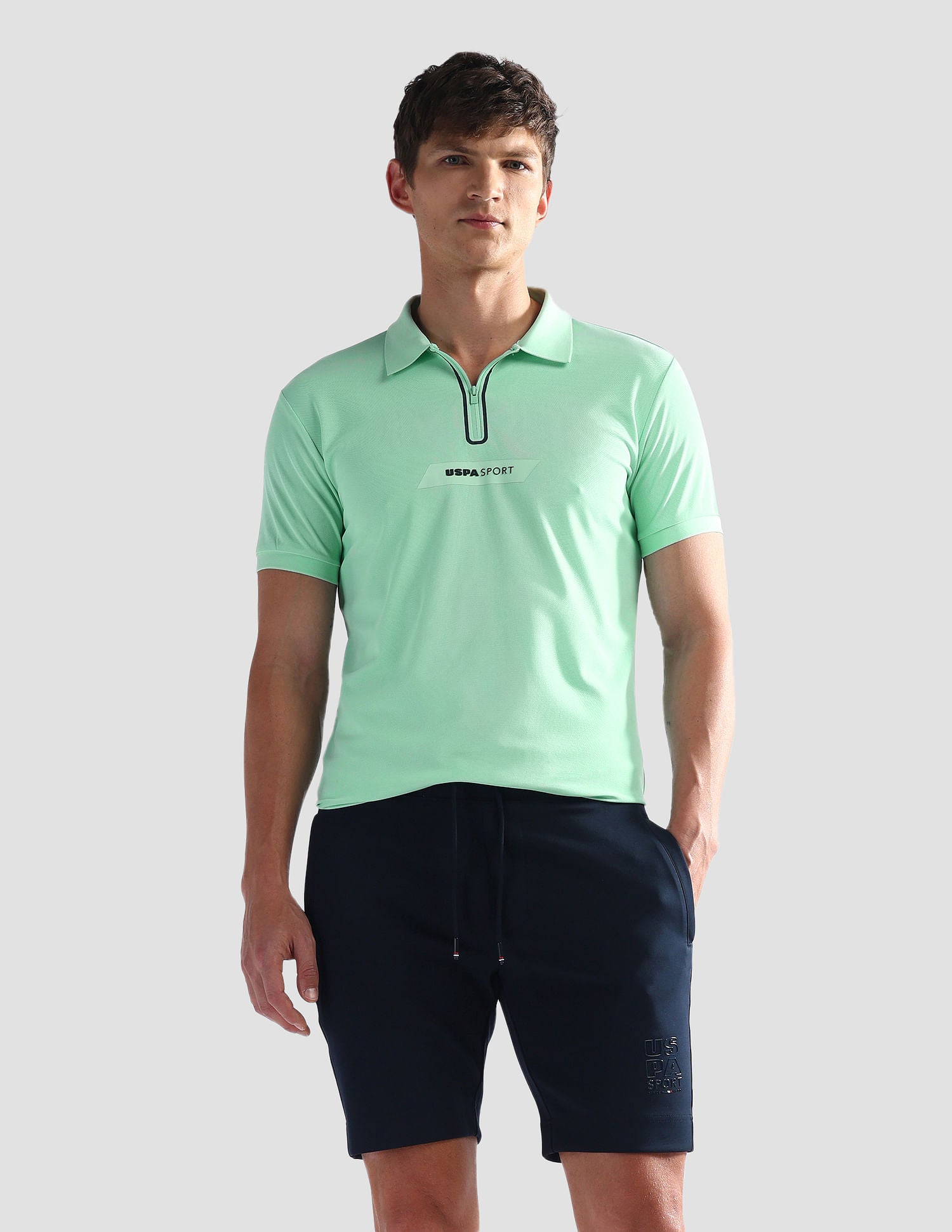 Honeycomb Knit Slim Fit Polo Shirt Mint - U.S. Polo Assn. India | Large