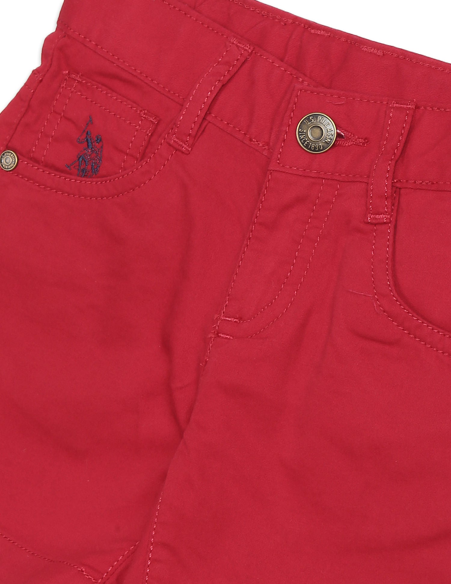 Mid Rise Solid Shorts Red - U.S. POLO ASSN. | Large