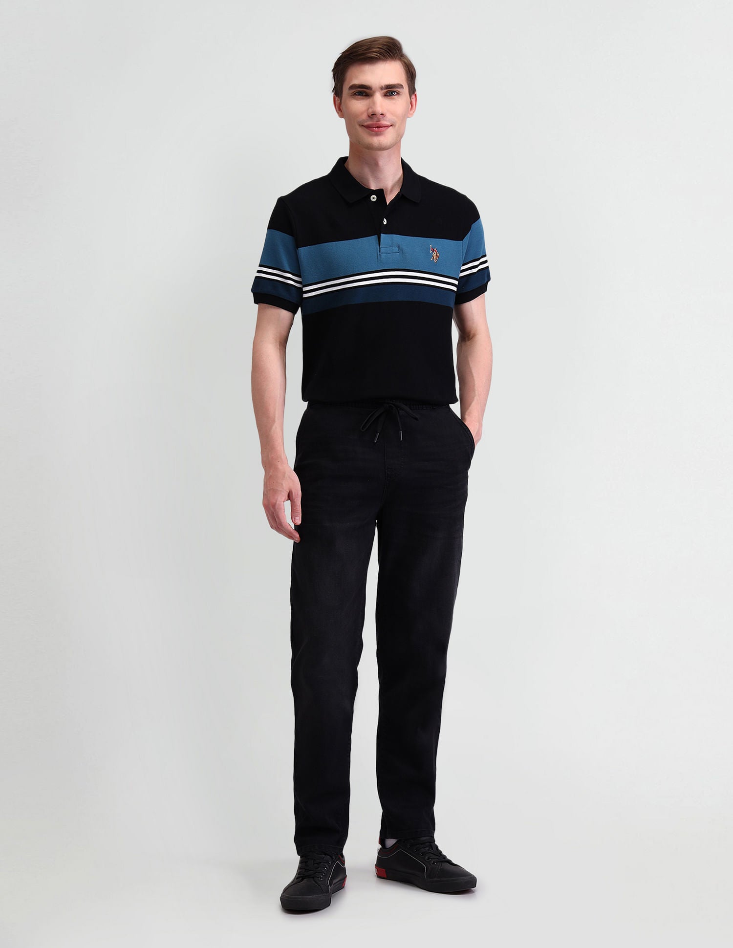 Slim Fit Black Jogger Jeans Black - U.S. POLO ASSN. | Large