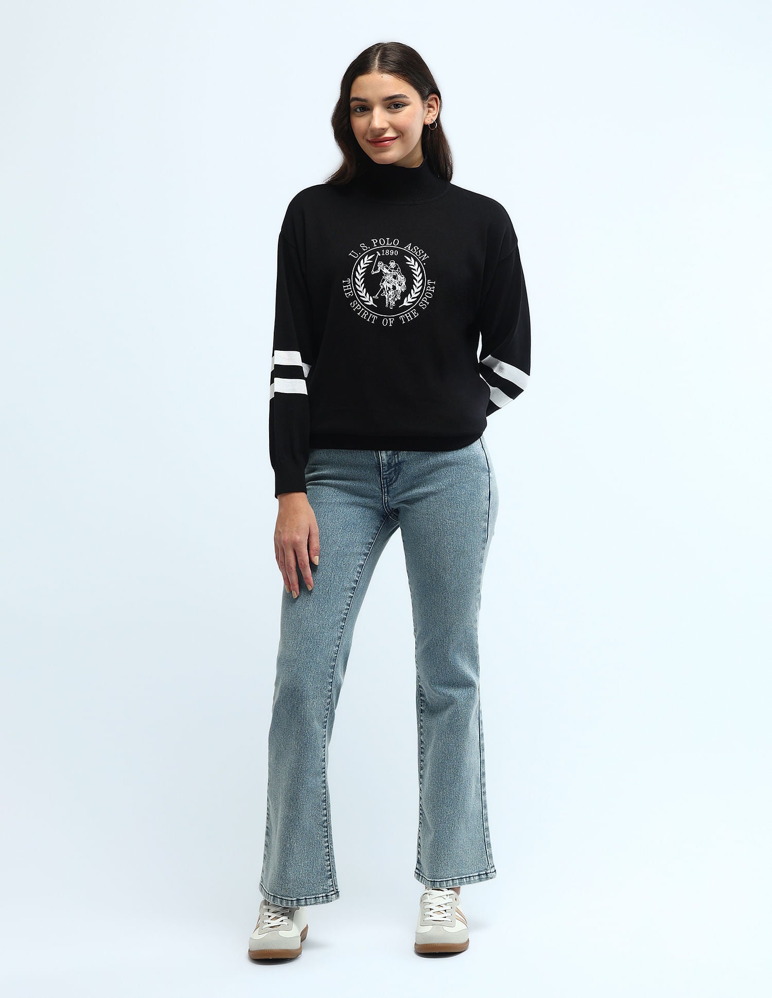 Logo Embroidered Sweater Black - U.S. Polo Assn. India | Large
