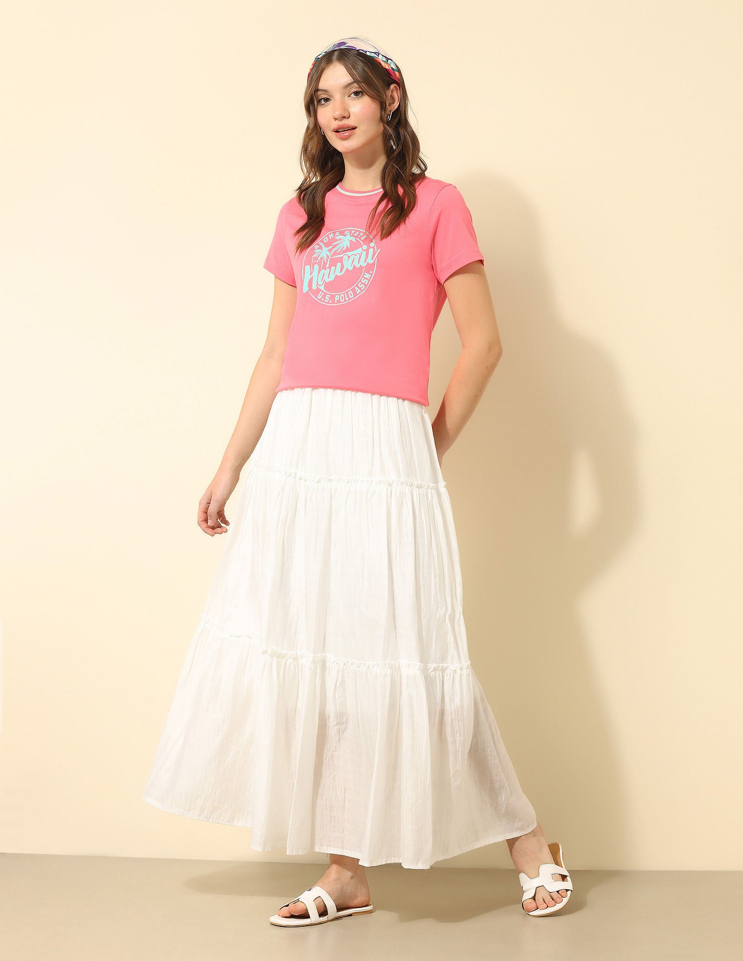 Regular Fit Brand Printed T-Shirt Pink - U.S. POLO ASSN. | Large