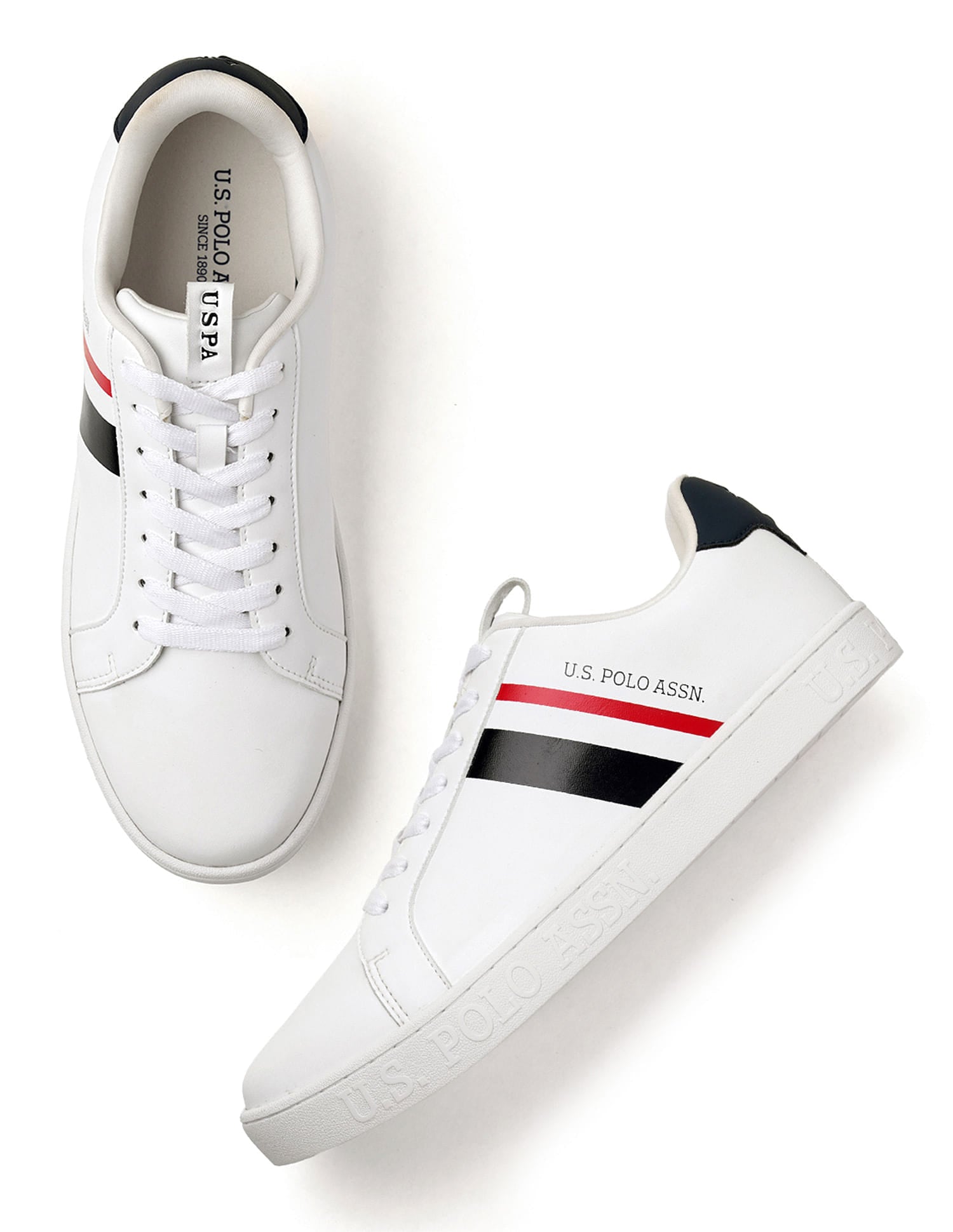 Men Ferro Solid Sneakers White - U.S. Polo Assn. India | Large
