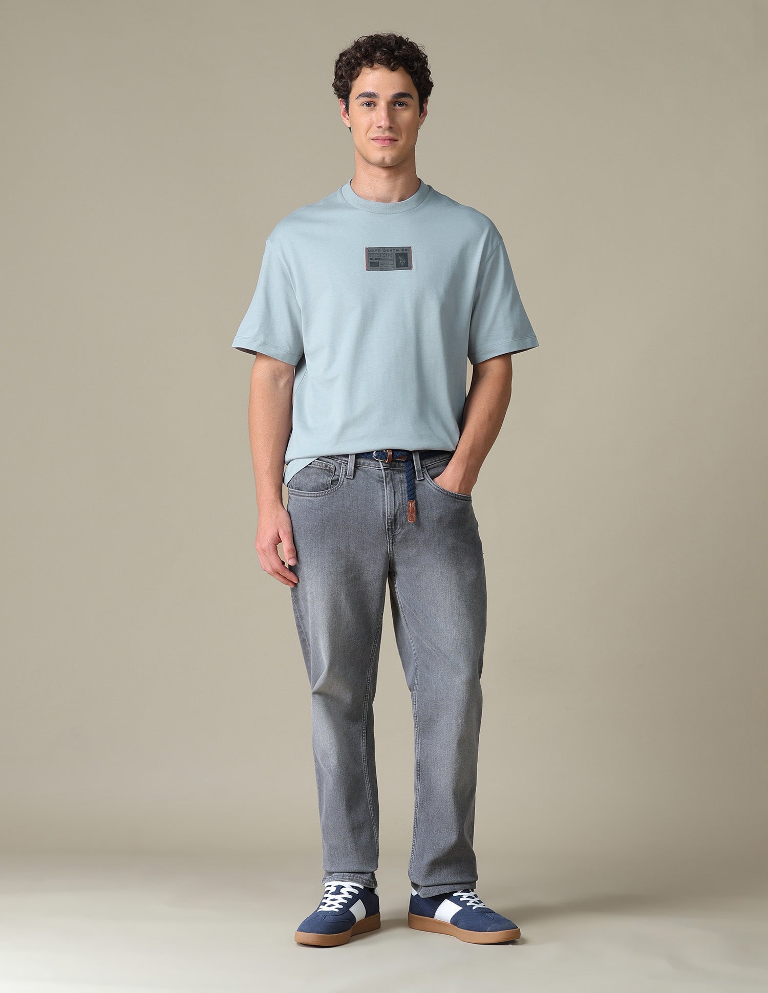 Solid Relaxed Fit T-Shirt Grey - U.S. Polo Assn. India | Large