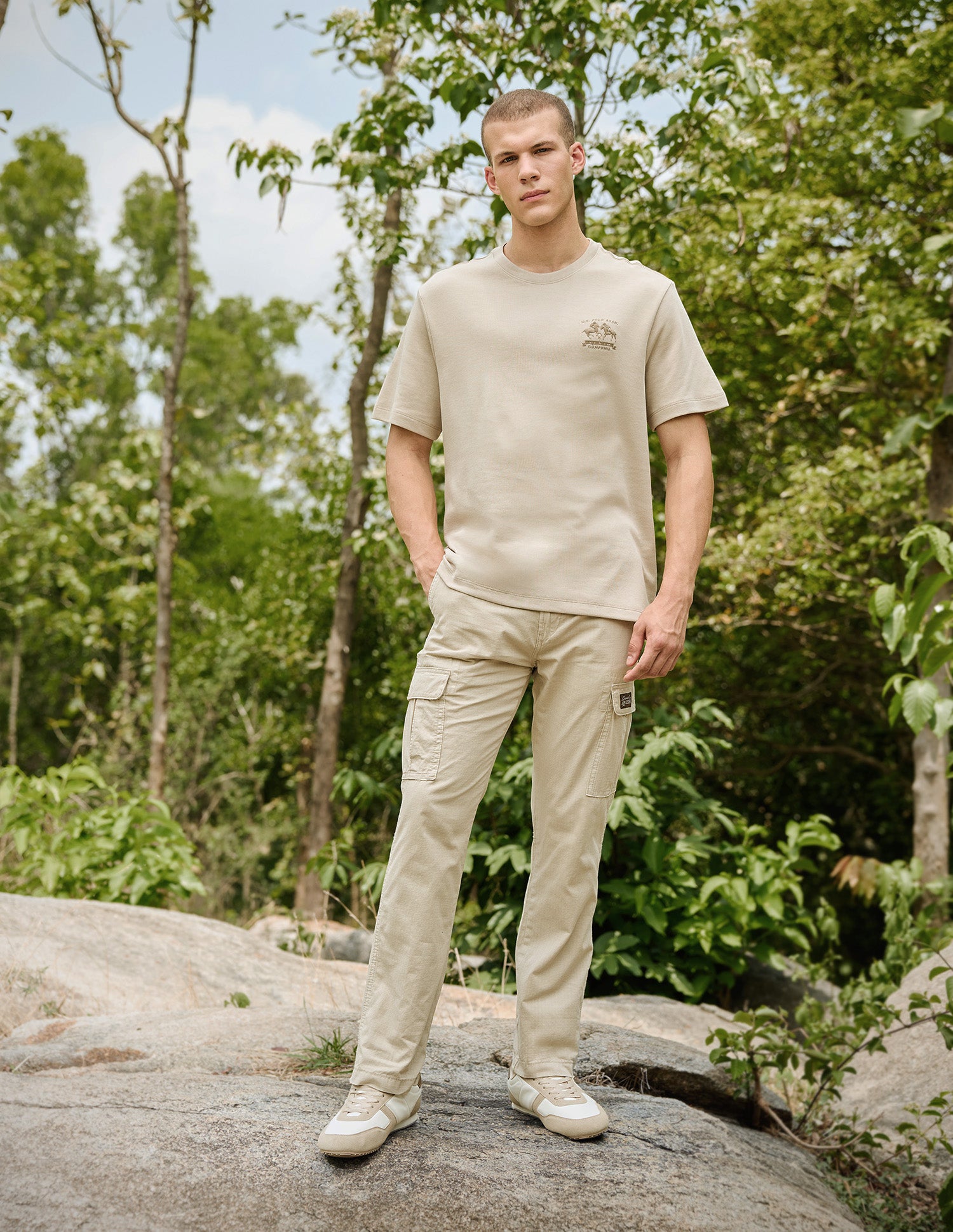 Relaxed Fit Pure Cotton T-Shirt Stone - U.S. Polo Assn. India | Large