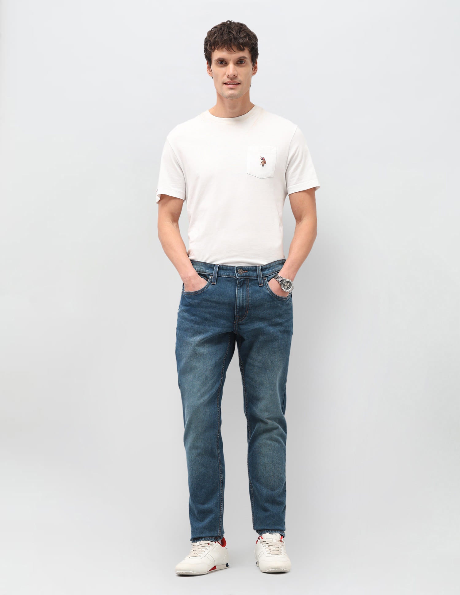 Solid Slim Fit Jeans Blue - U.S. Polo Assn. India | Large
