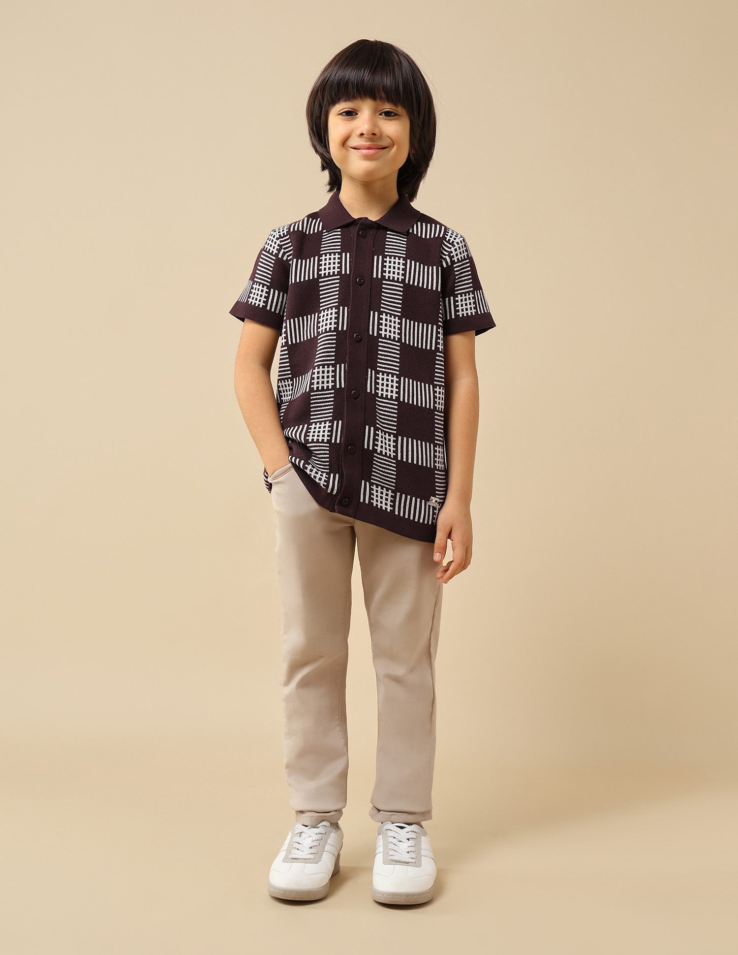 Boys Textured Regular Fit Polo Shirt Dark Brown - U.S. POLO ASSN. | Large