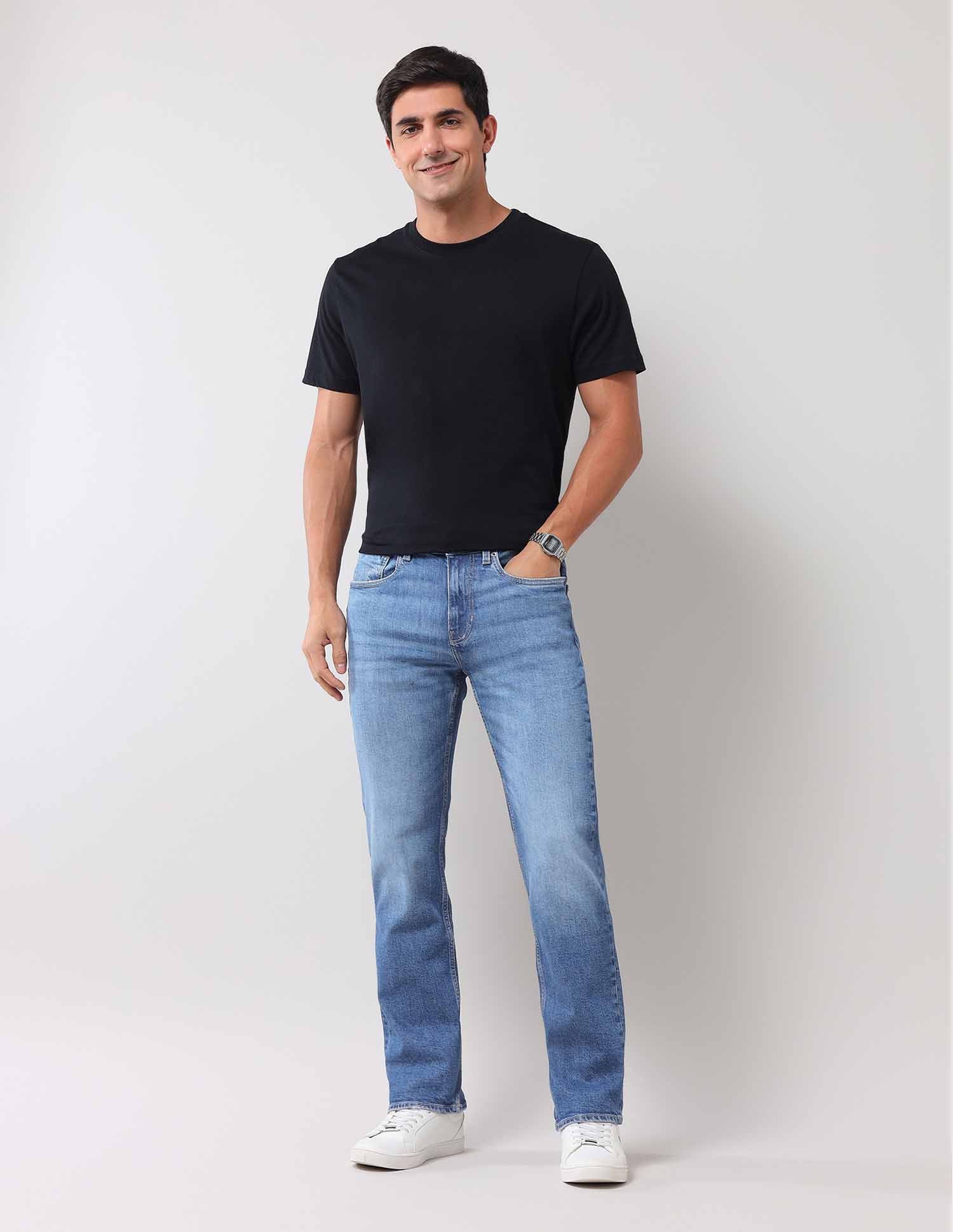Harold Slim Straight Fit Blue Jeans Mid Wash - U.S. Polo Assn. India | Large