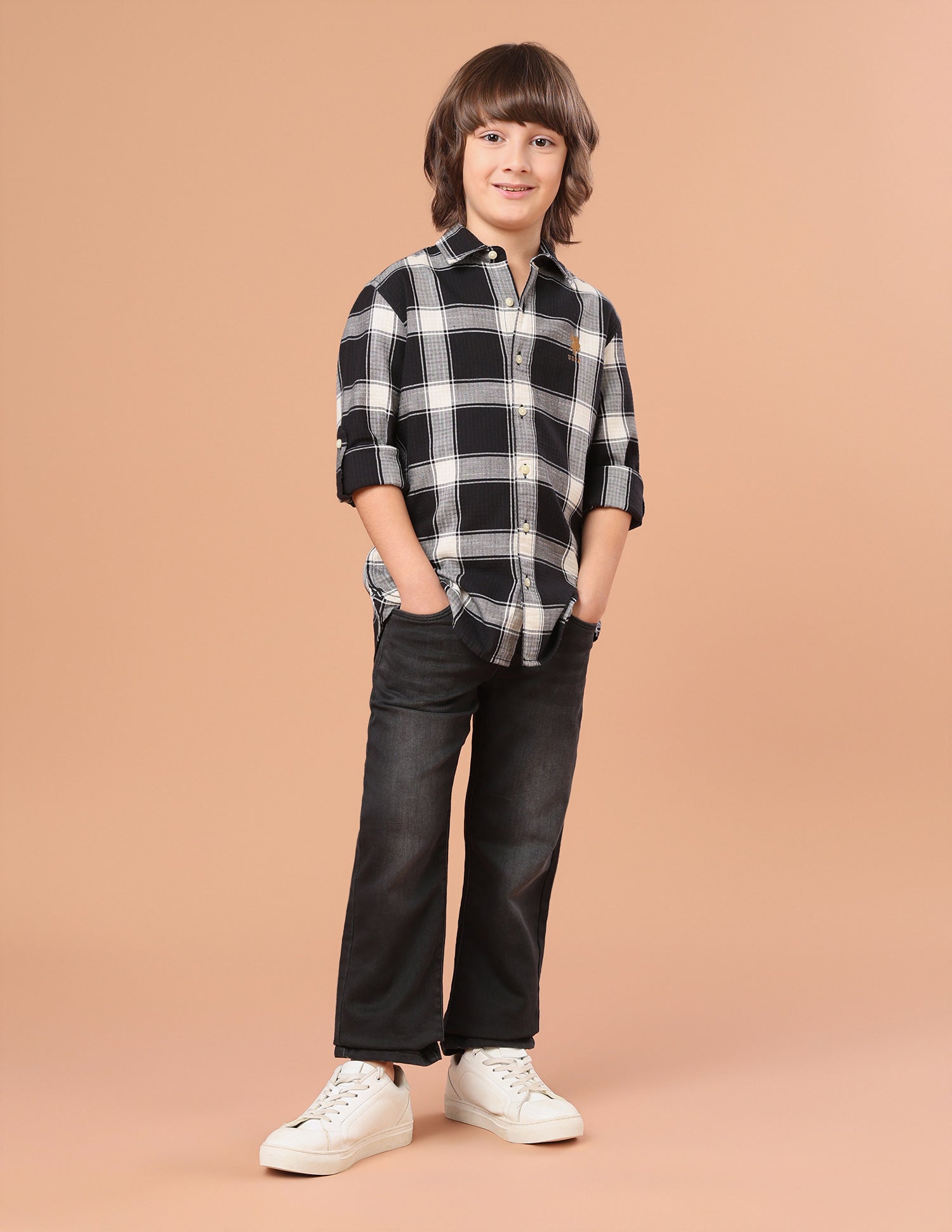 Tartan Checked Regular Fit Shirt Black - U.S. Polo Assn. India | Large