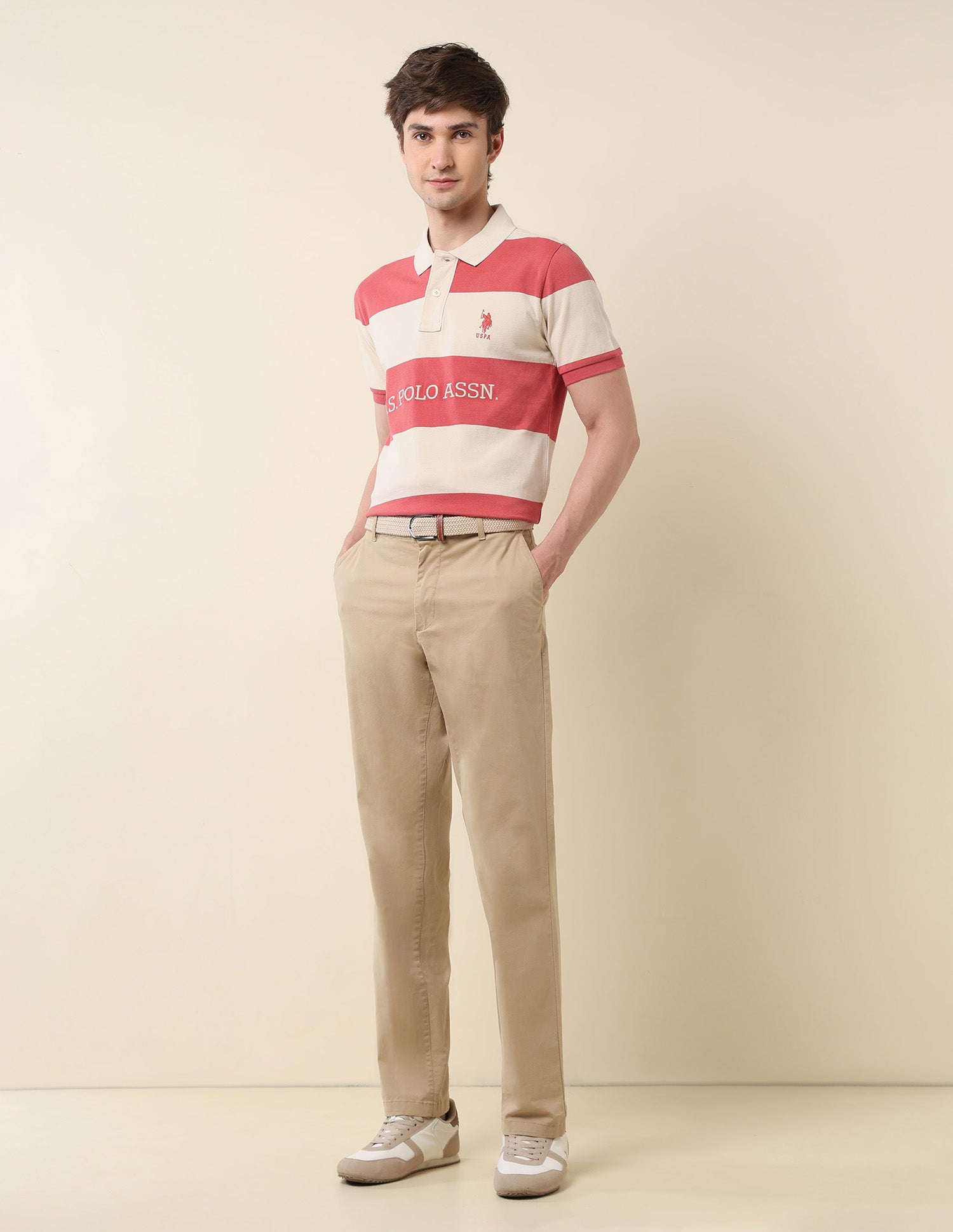 Horizontal Striped Classic Polo Shirt Red - U.S. POLO ASSN. | Large