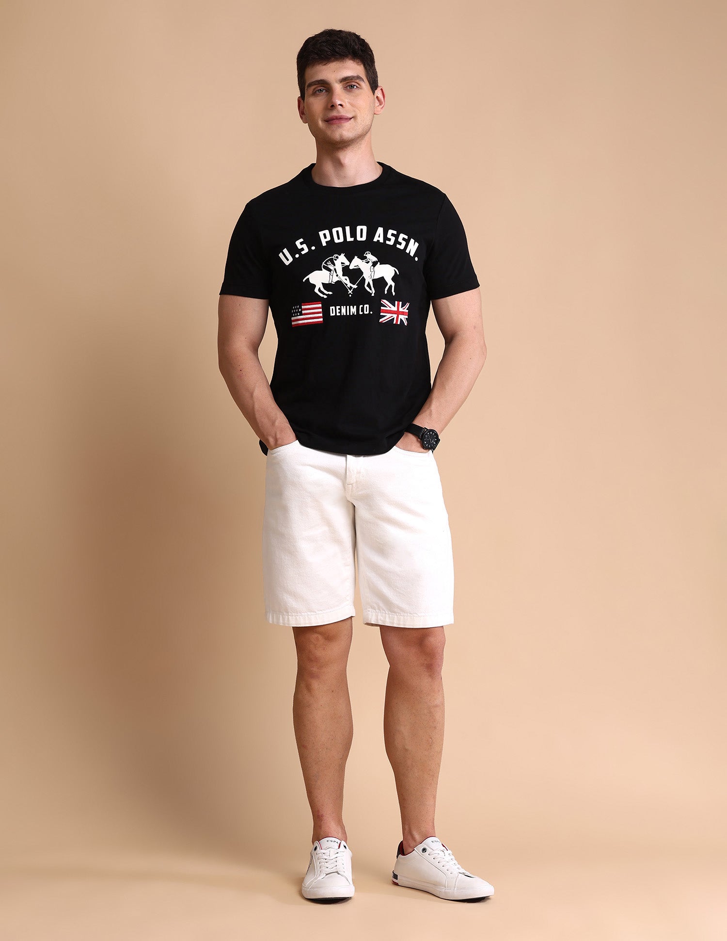 Brand Printed Muscle Fit T-Shirt Black - U.S. POLO ASSN. | Large