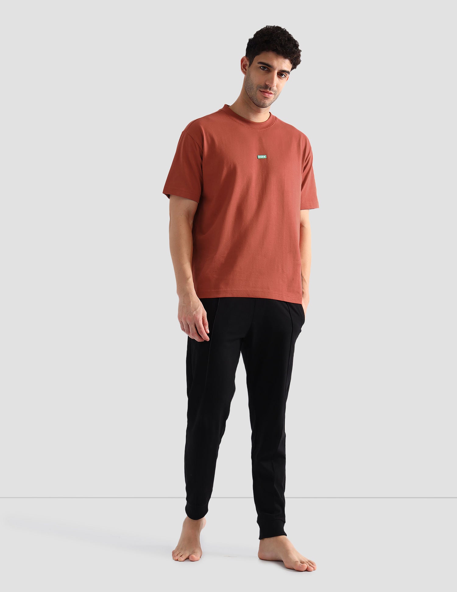 Pure Cotton Oversized OEE04 Lounge T-Shirt Rust - U.S. POLO ASSN. | Large