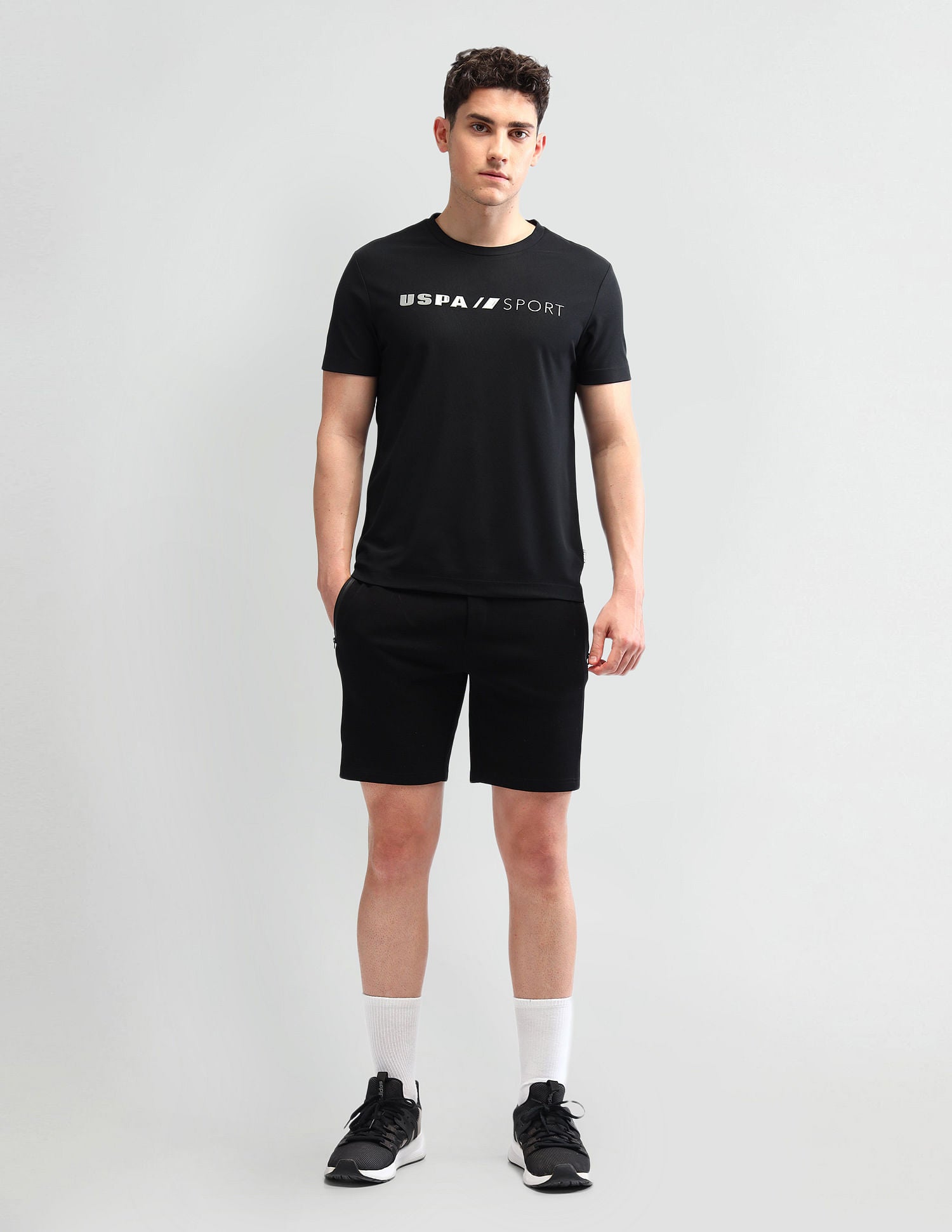 Slim Fit Printed T-Shirt Black - U.S. Polo Assn. India | Large