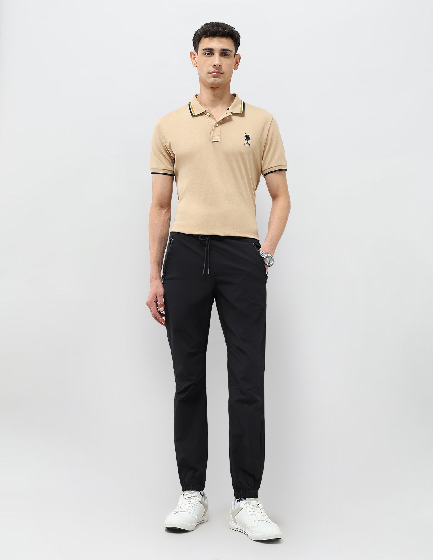 Mid Rise Relaxed Fit Joggers Black - U.S. Polo Assn. India | Large