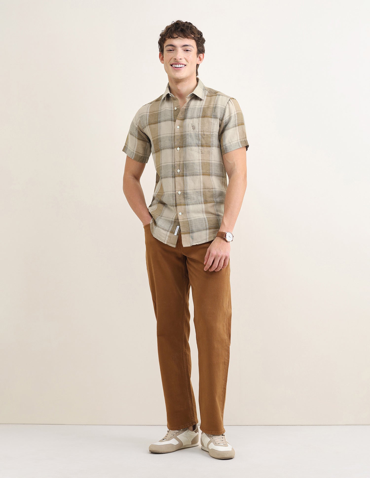 Sotogrande Regular Fit Shirt Brown - U.S. Polo Assn. India | Large