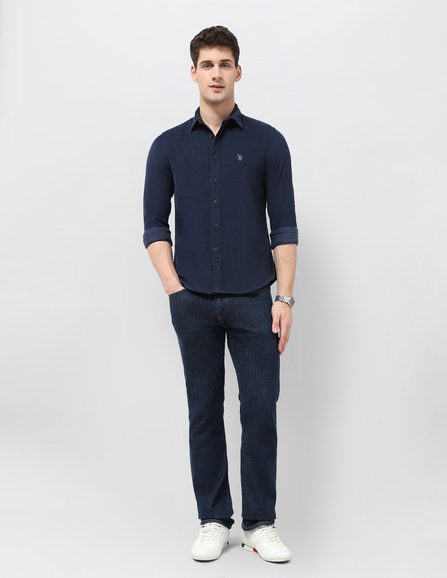 Corduroy Regular Fit Shirt Navy - U.S. POLO ASSN. | Large