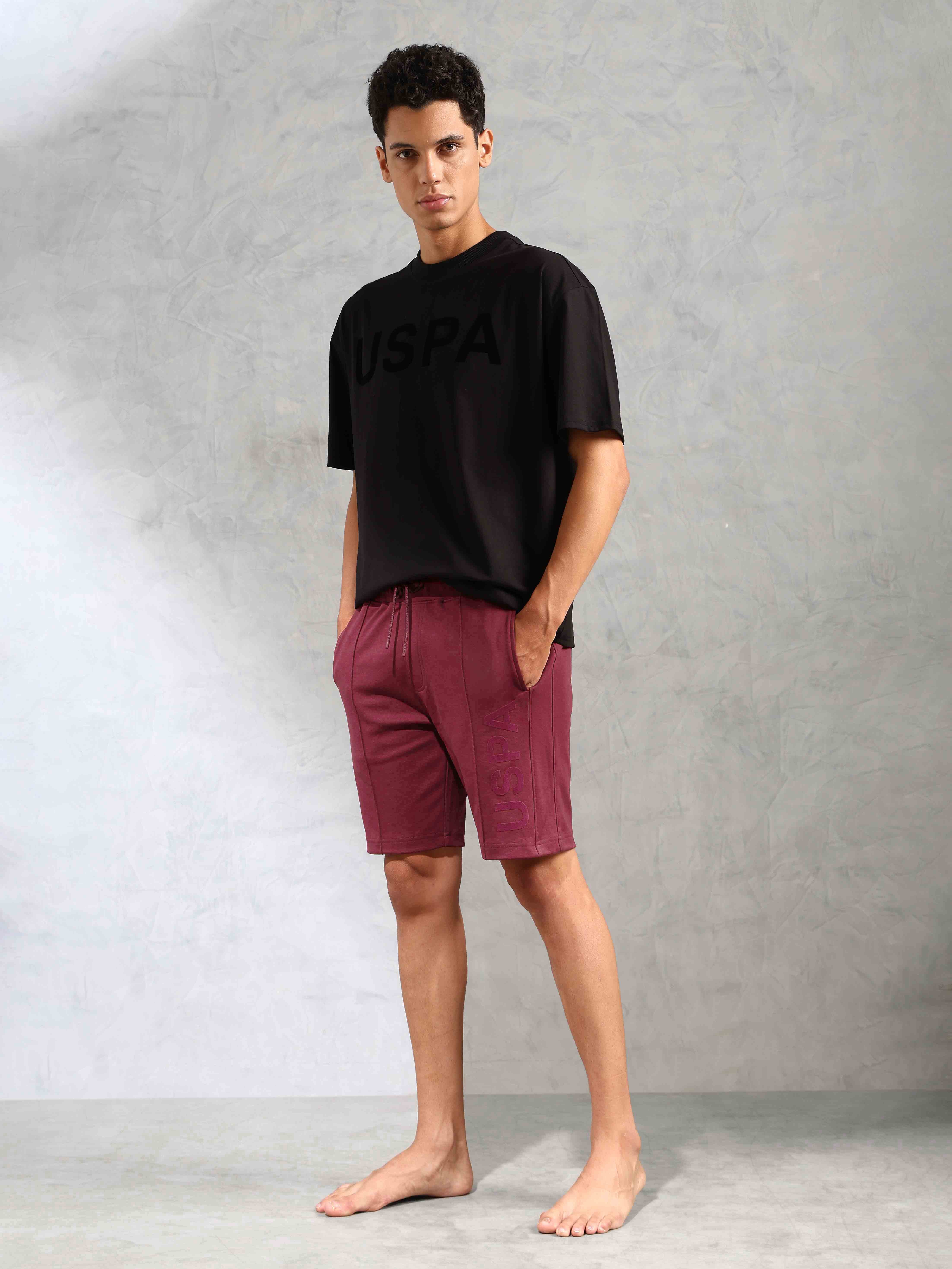 Brand Appliqued OES06 Lounge Shorts - Pack Of 1 Oxblood Red - U.S. POLO ASSN. | Large