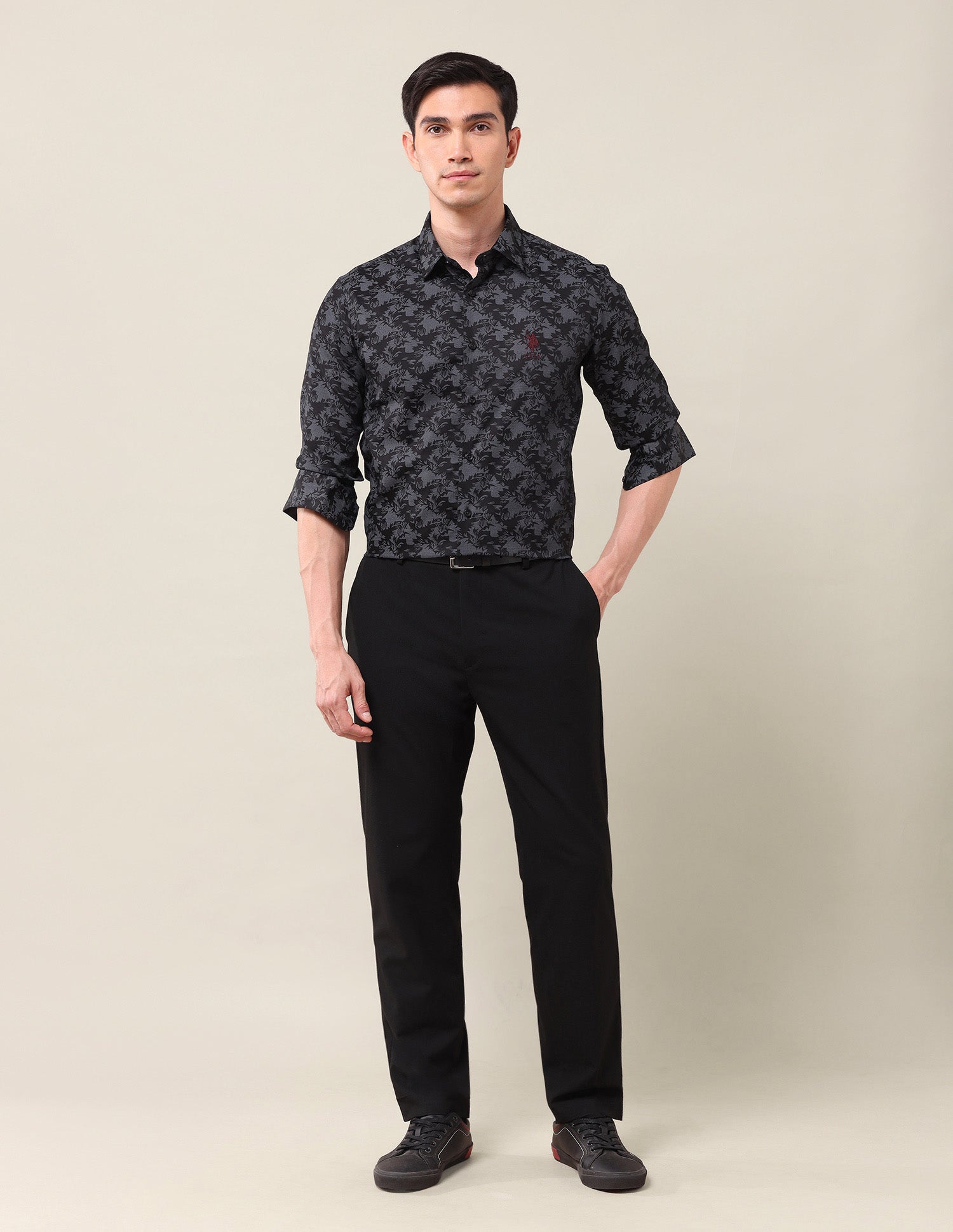 Tailored Fit Satin Shirt Navy - U.S. Polo Assn. India | Large