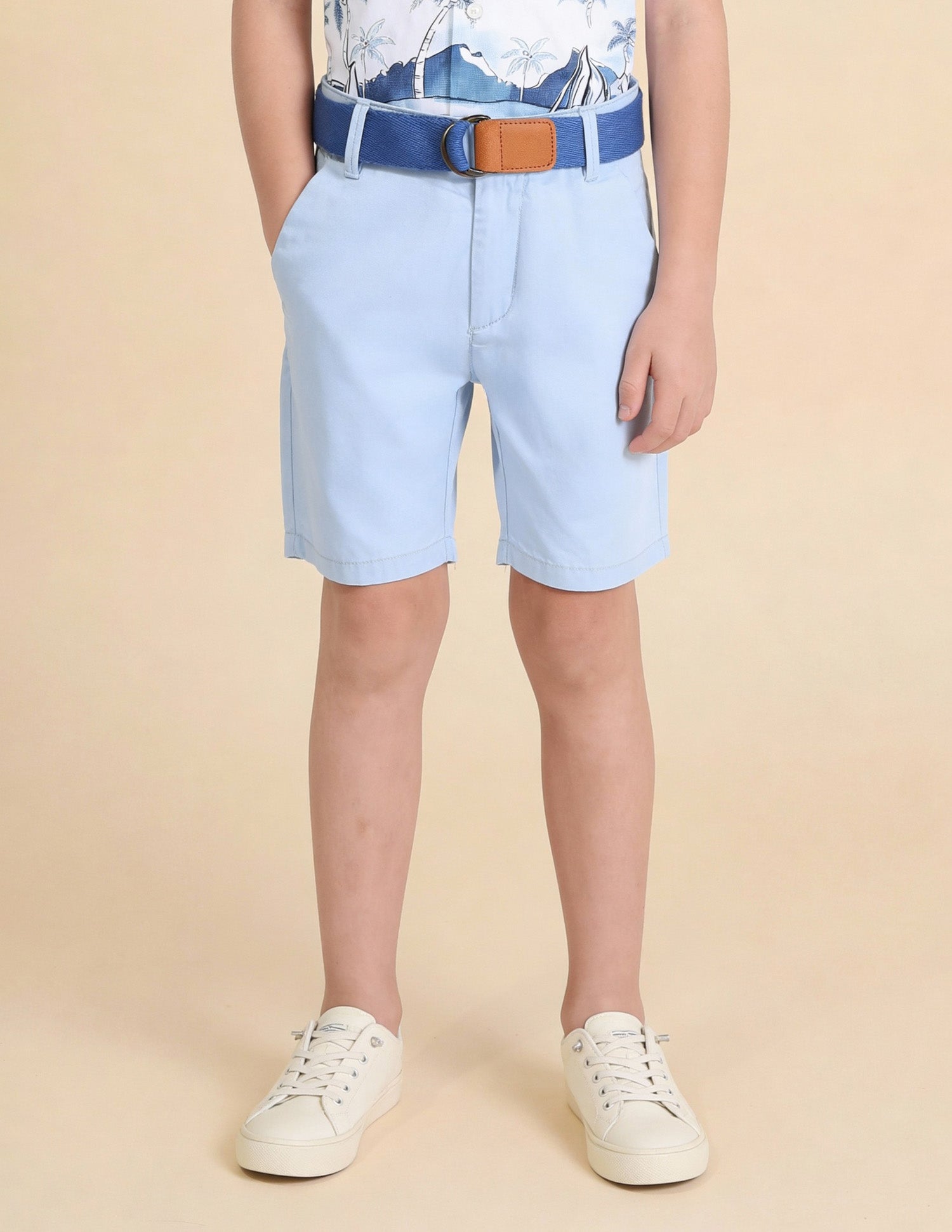 Boys Relaxed Fit Solid Shorts Light Blue - U.S. Polo Assn. India | Large