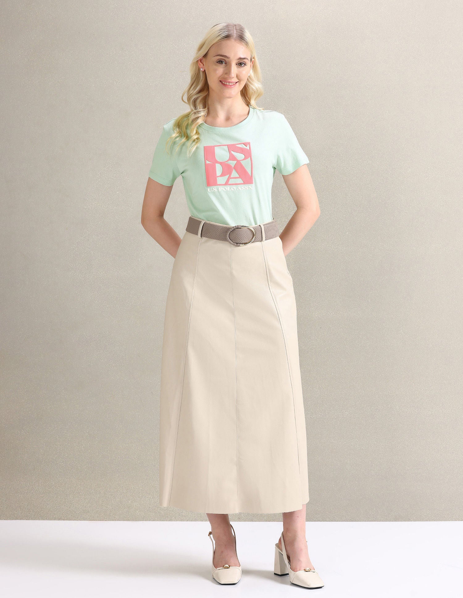 HD Print Regular Fit T-Shirt Mint - U.S. Polo Assn. India | Large