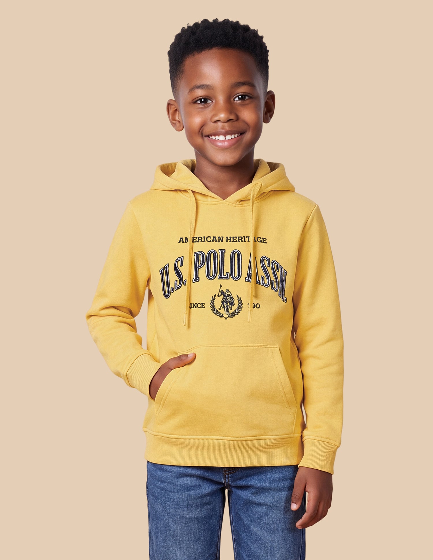 Brand Embroidered Regular Fit Sweatshirt Yellow - U.S. Polo Assn. India | Large