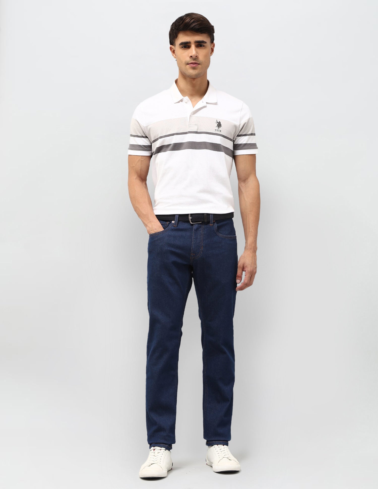 Brandon Slim Tapered Fit Blue Jeans Indigo - U.S. POLO ASSN. | Large