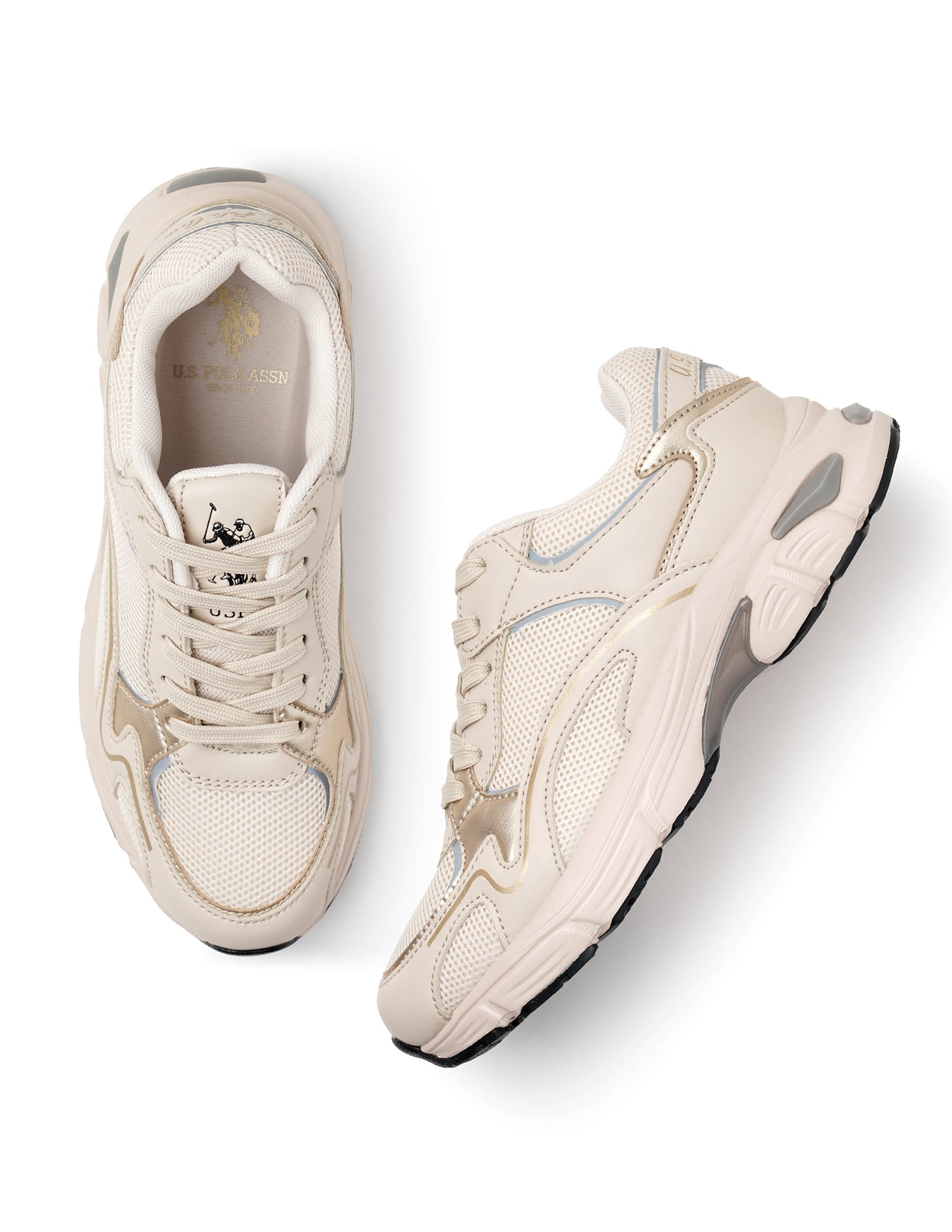 Metallic Logo Felicia Sneakers Nude - U.S. Polo Assn. India | Large