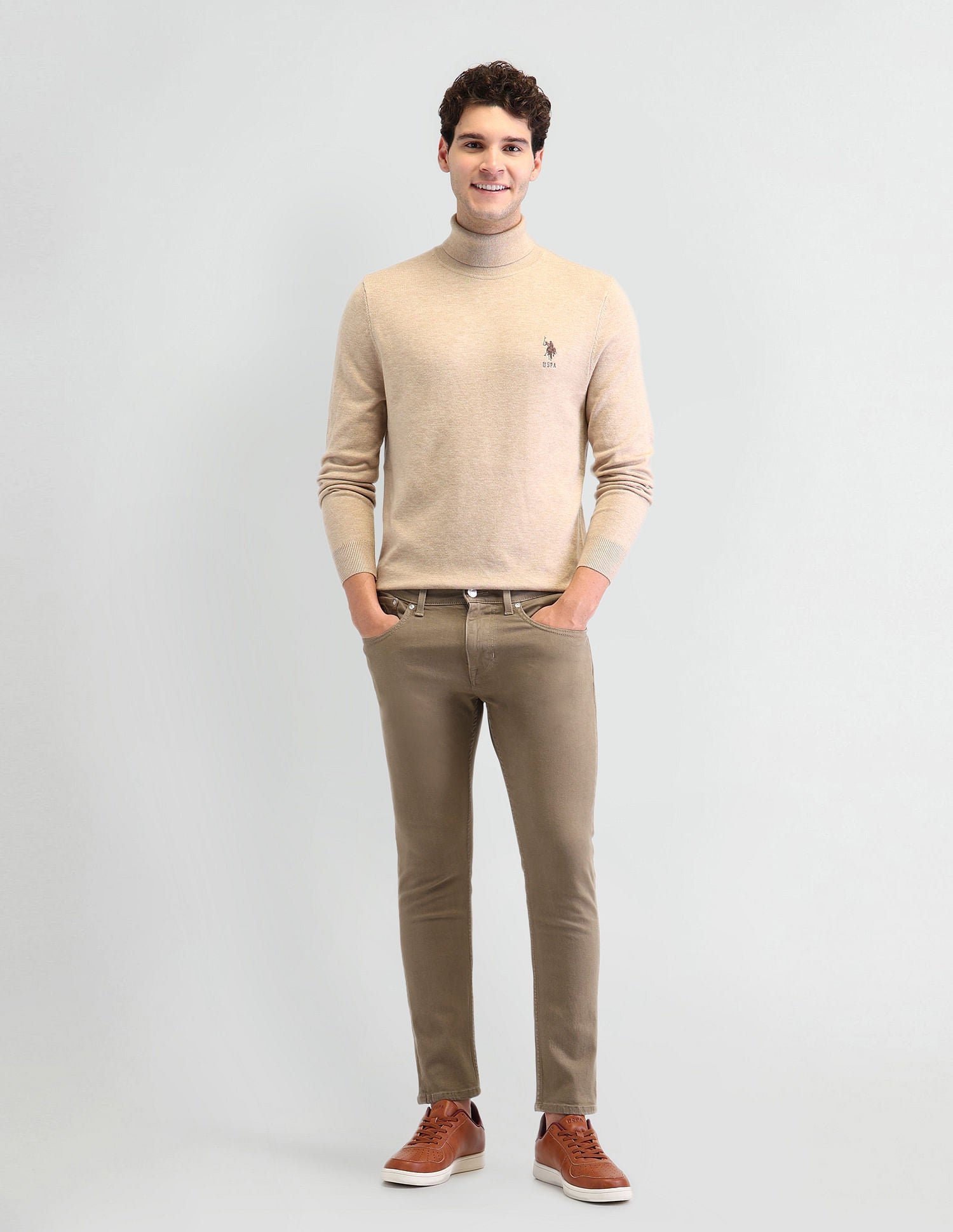 Henry Cropped Fit Jeans Khaki - U.S. POLO ASSN. | Large