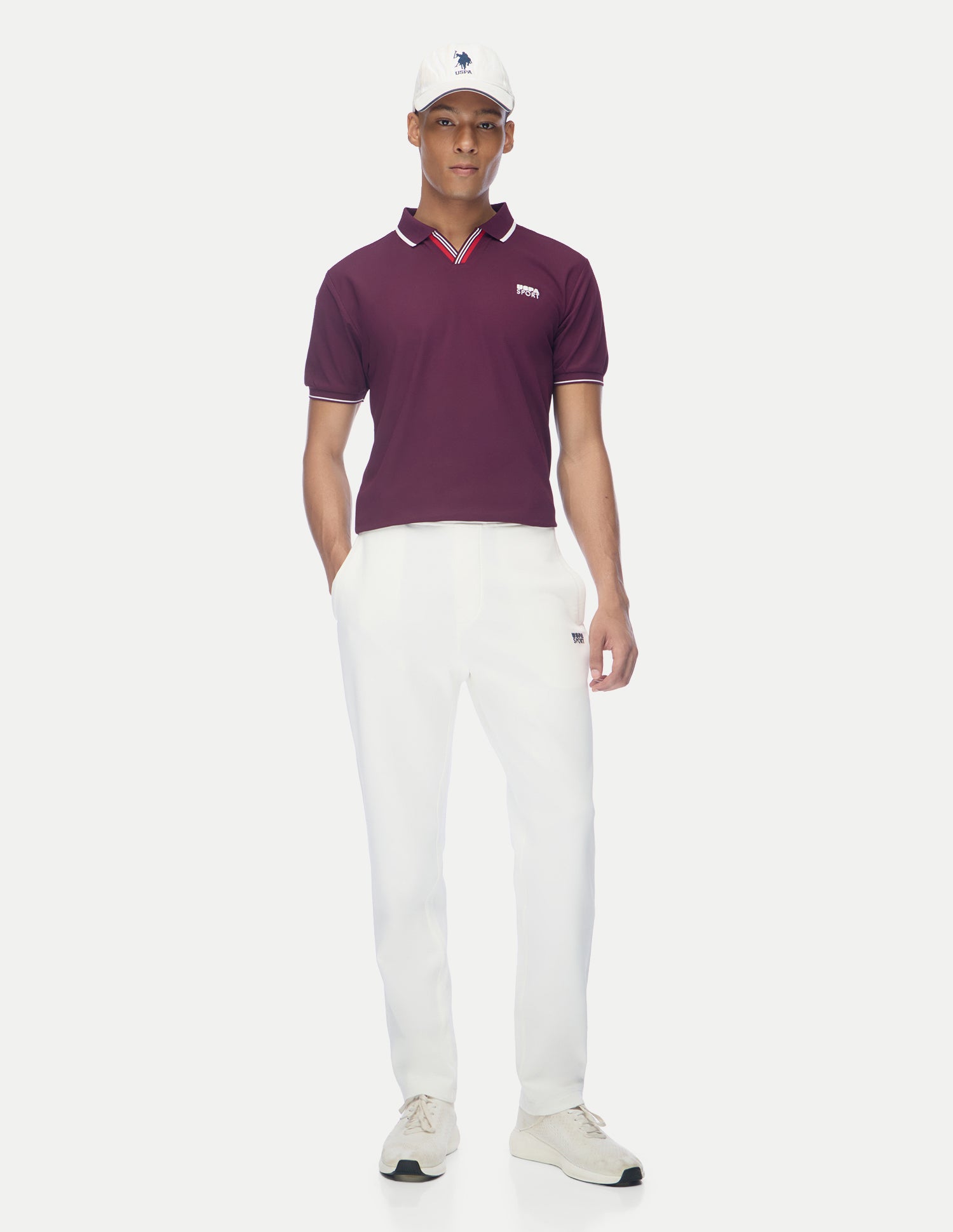 Mid Rise Regular Fit Active Track Pants White - U.S. Polo Assn. India | Large